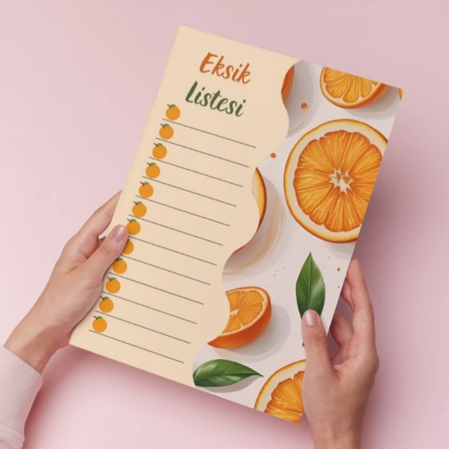 Portakal Desenli Genel Eksik Listesi (A5 - 30 Yaprak)