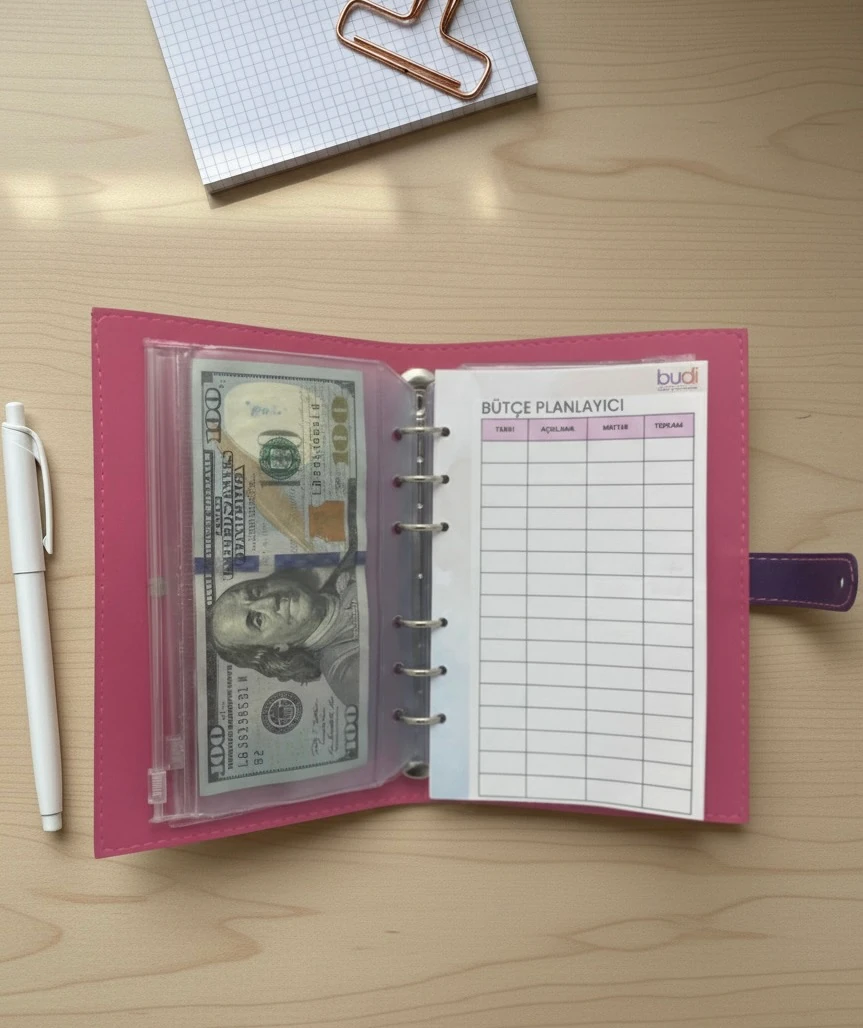 Bütçe Ajandası | Bütçe Planlayıcı Cüzdan (Pembe)