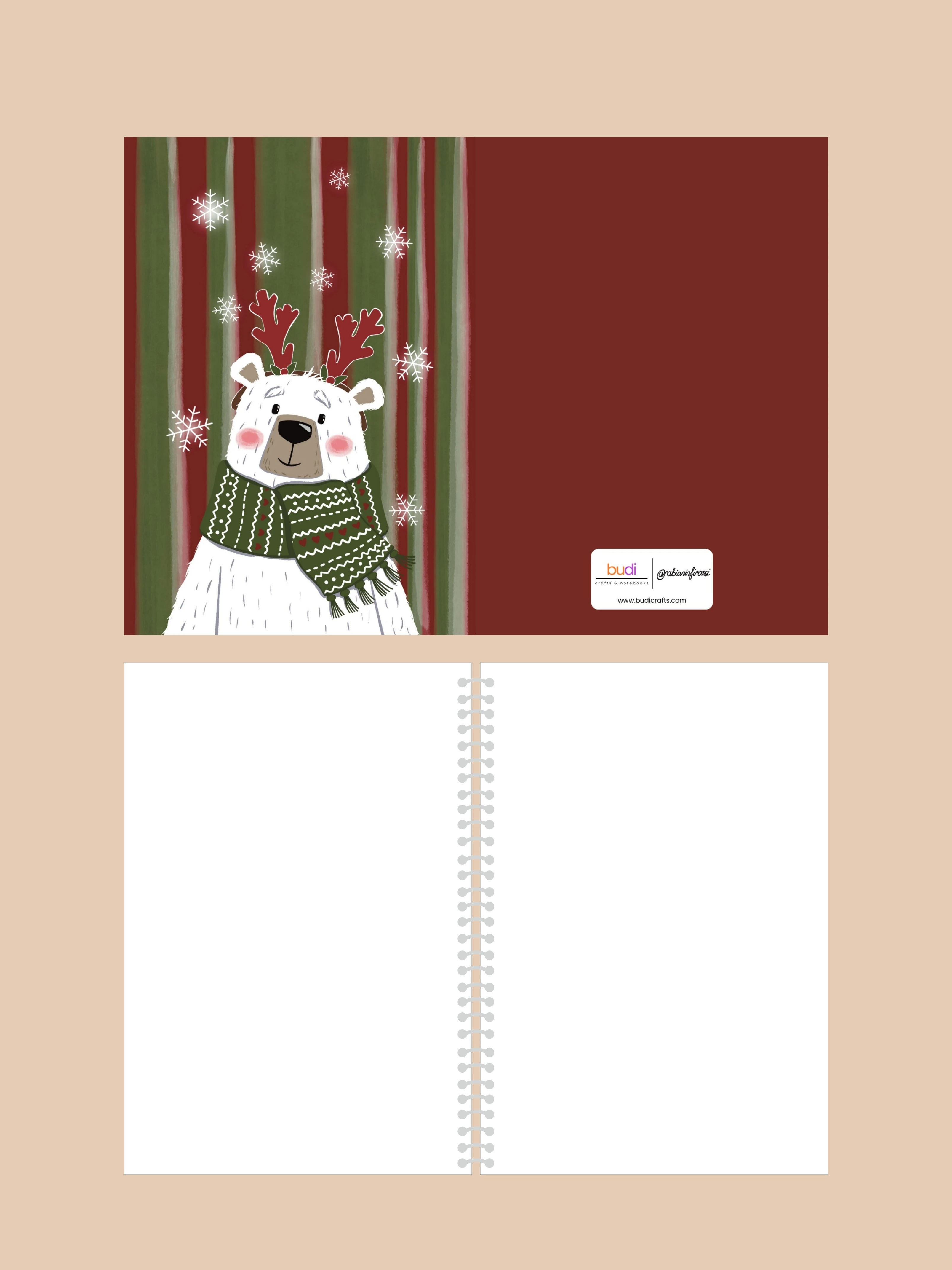 Yılbaşı Temalı A5 Defter | Çizgisiz | 60 Yaprak | Yumuşak Karton Kapak