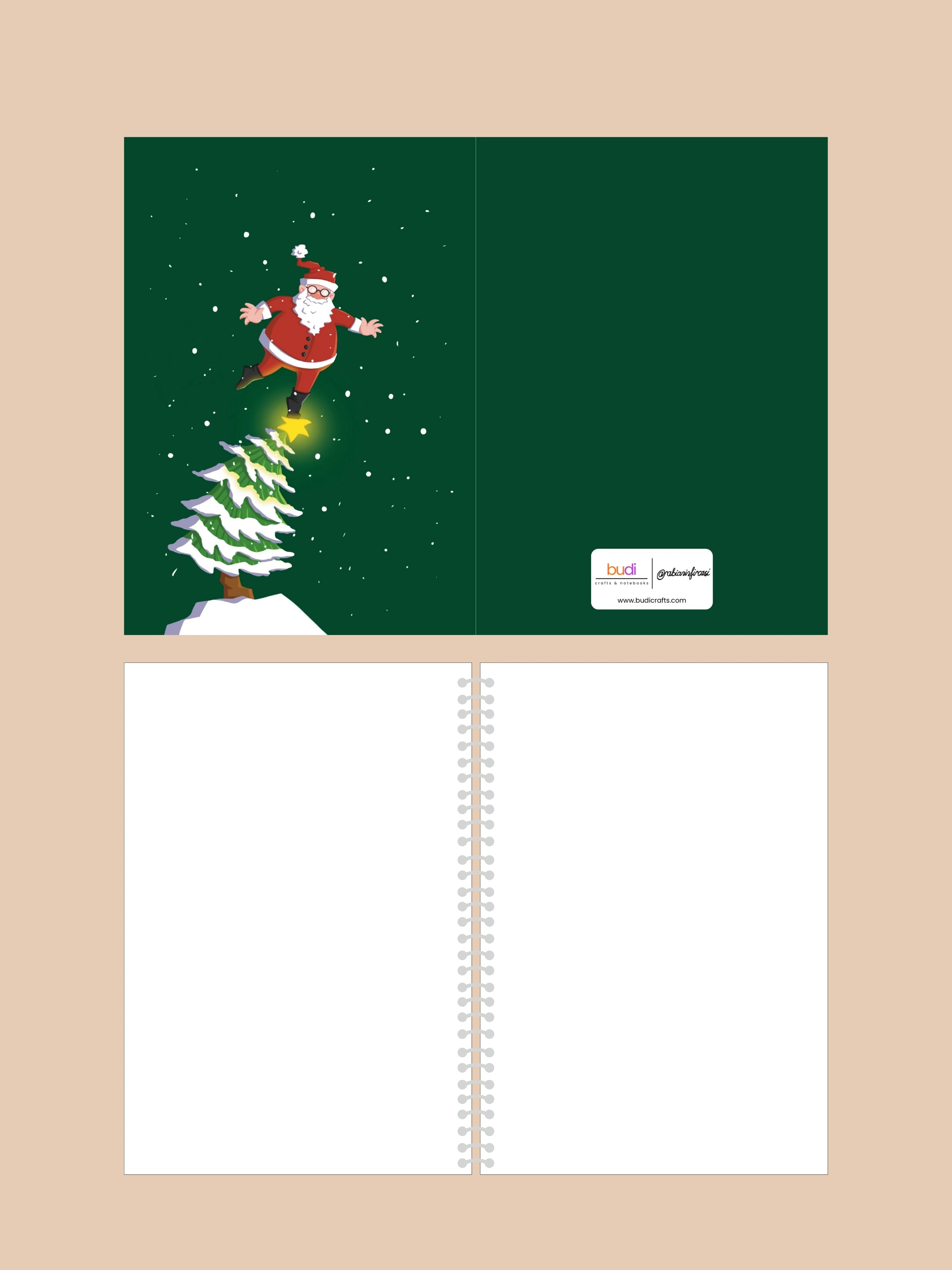 Yılbaşı Temalı A5 Defter | Çizgisiz | 60 Yaprak | Yumuşak Karton Kapak