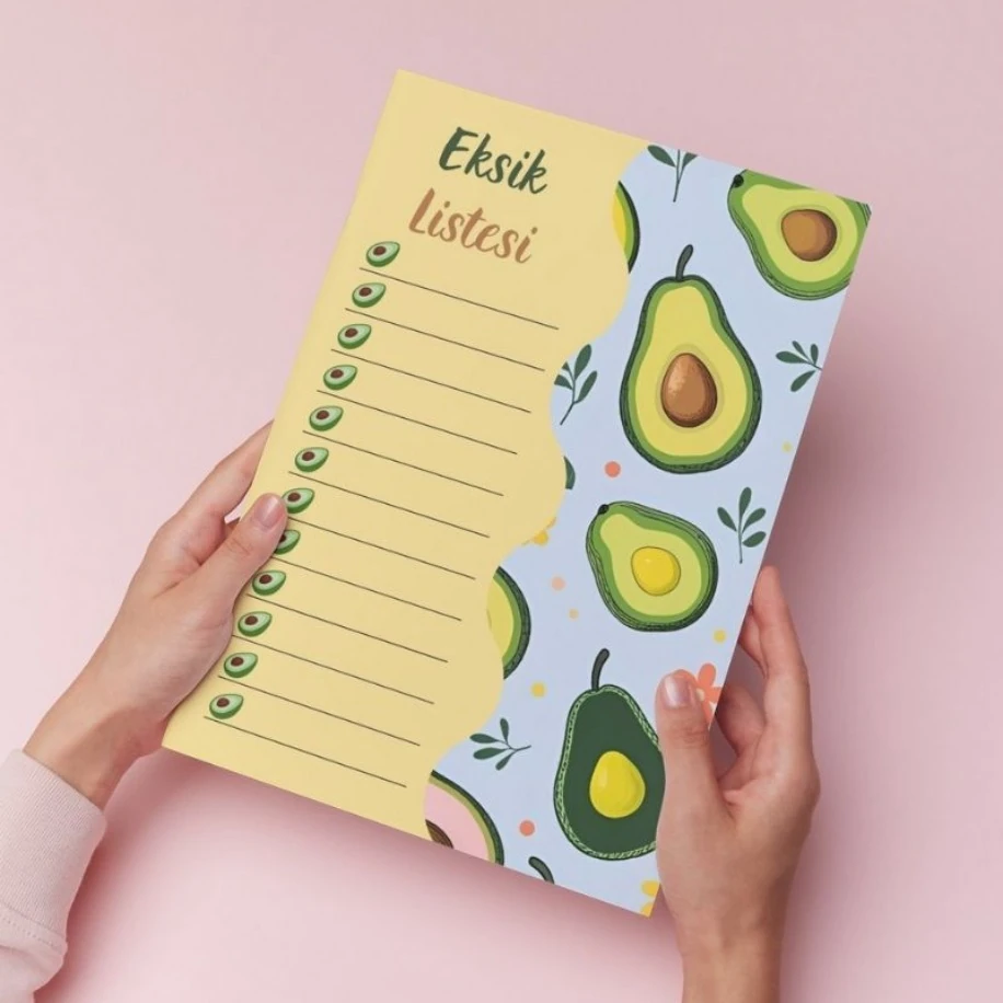 Avokado Desenli Genel Eksik Listesi (A5 - 30 Yaprak)