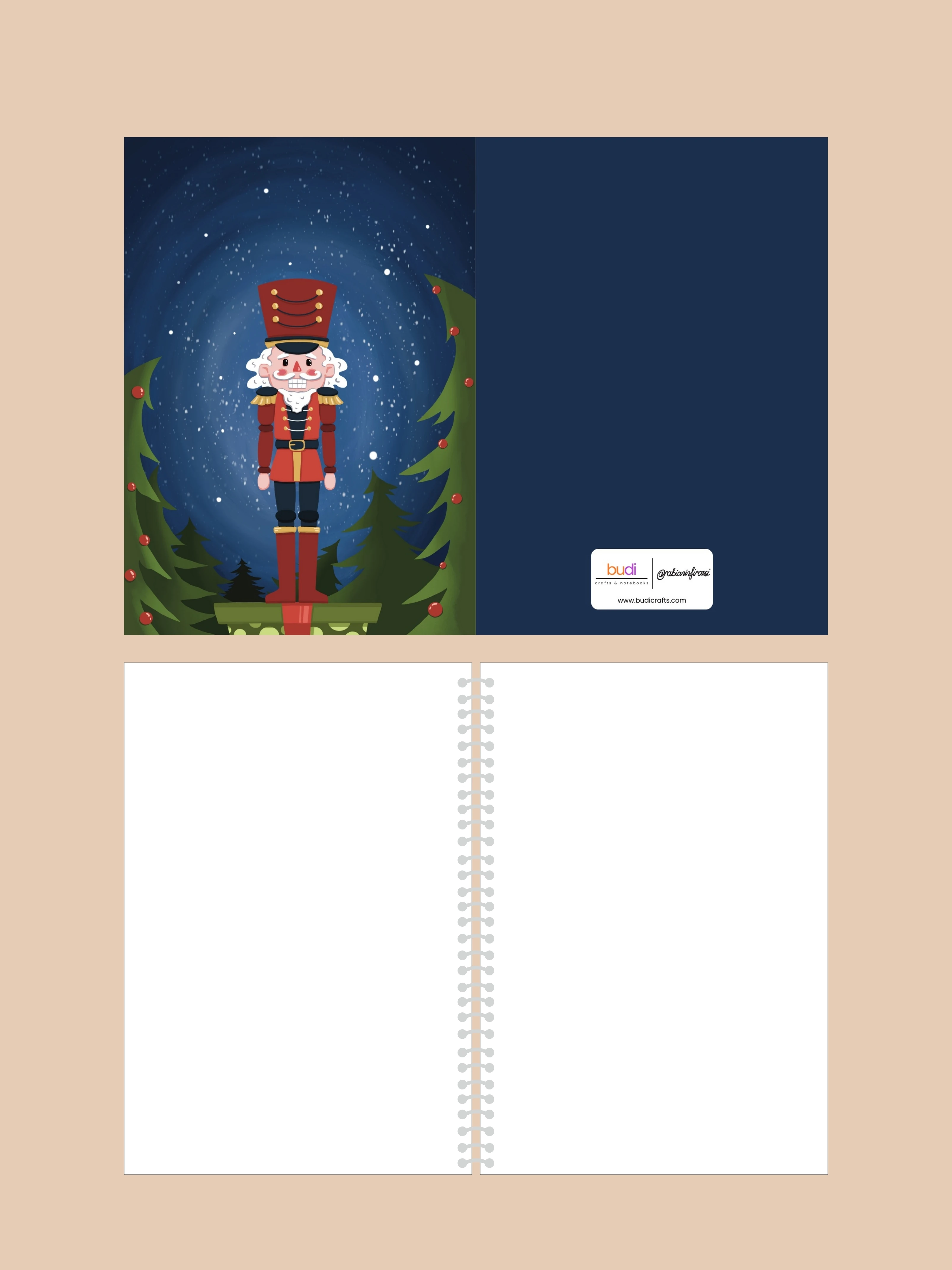 Yılbaşı Temalı A5 Defter | Çizgisiz | 60 Yaprak | Yumuşak Karton Kapak