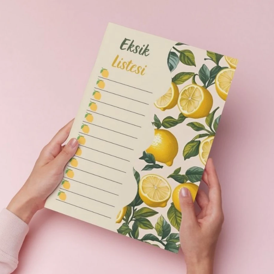 Limon Desenli Genel Eksik Listesi (A5 - 30 Yaprak)