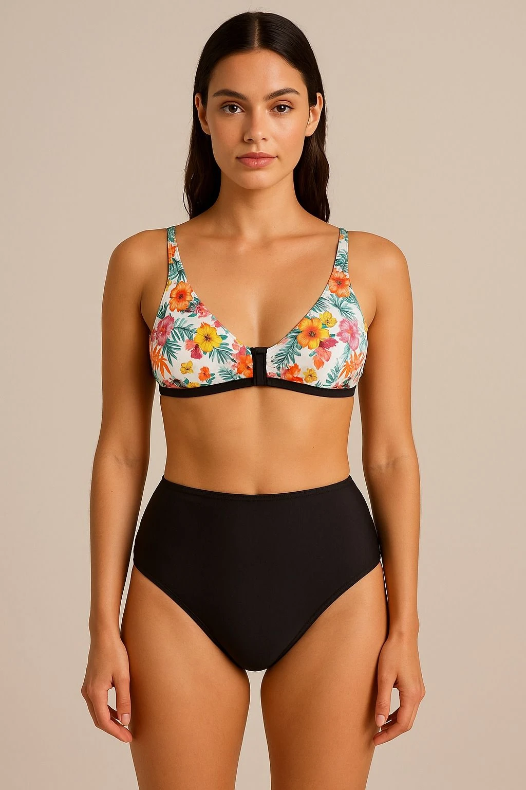 Çiçek Desenli Kadın Mayo