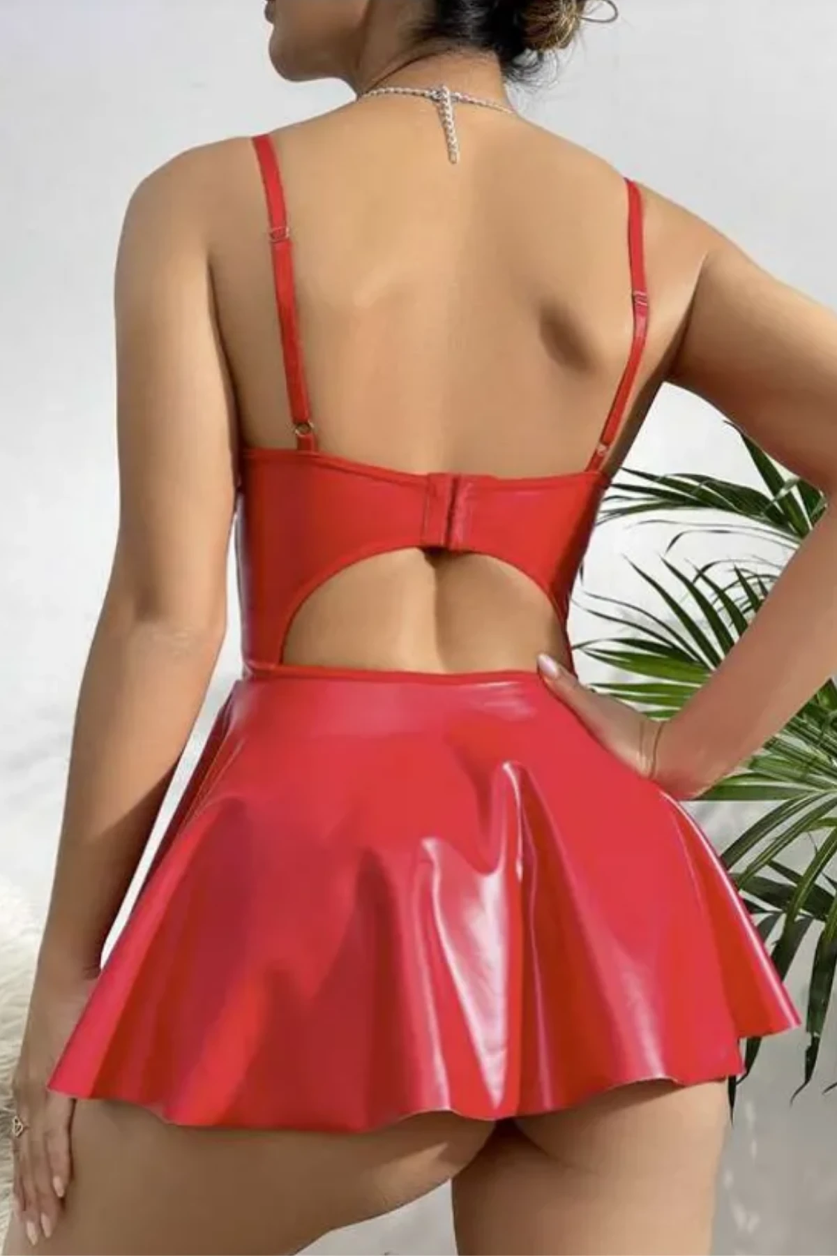 Muah Deri Fantezi İç Giyim Kırmızı