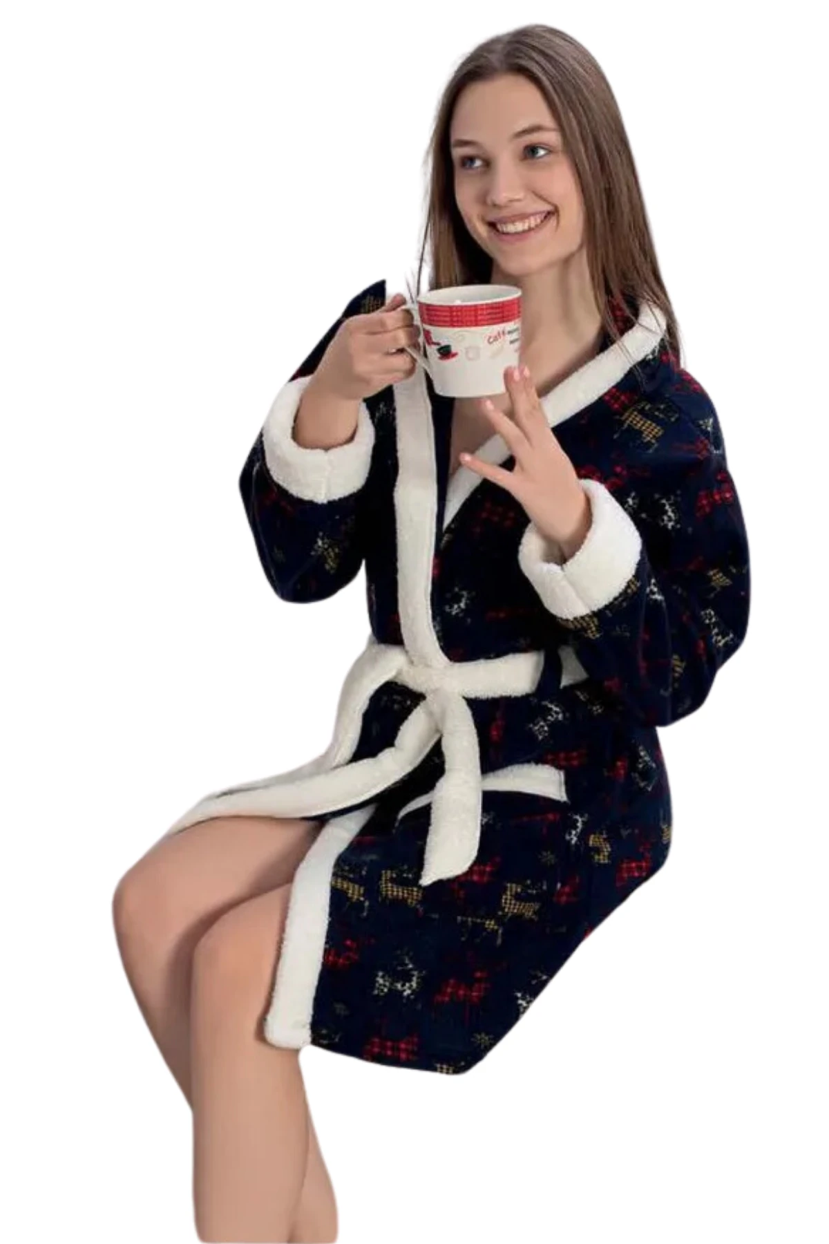 Muah Kadın Polar Sabahlık Siyah