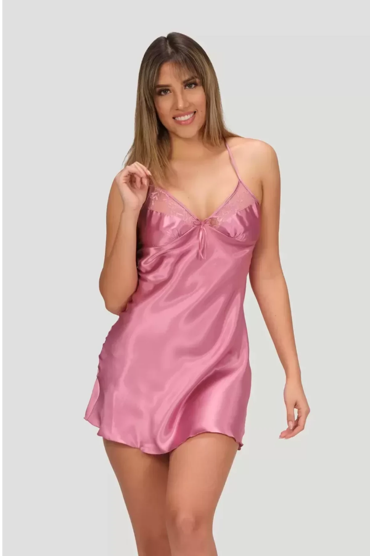 Muah Precious Gecelik Sabahlık Takımı Gül Rengi