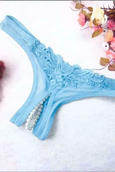 Muah Kadın İncili Fantezi Külot Mavi