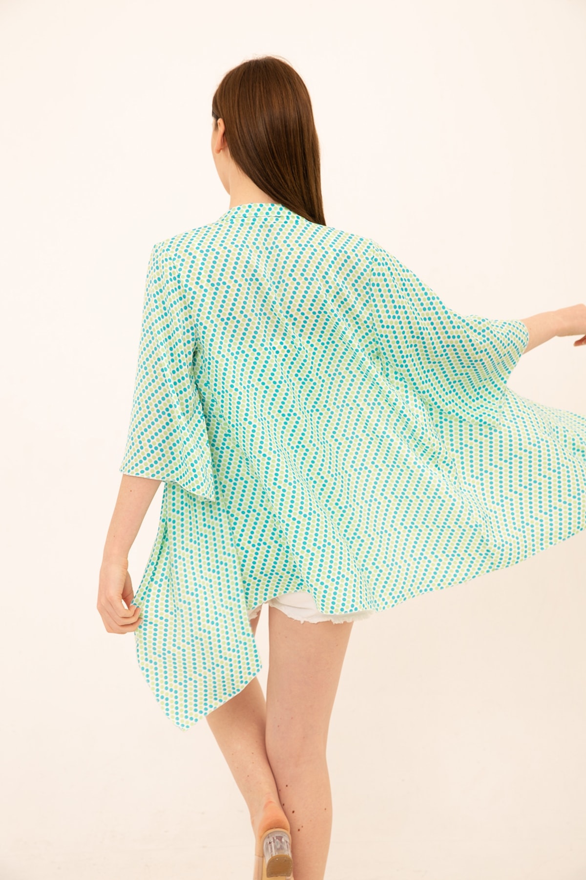Puantiye Desenli Kimono Hırka