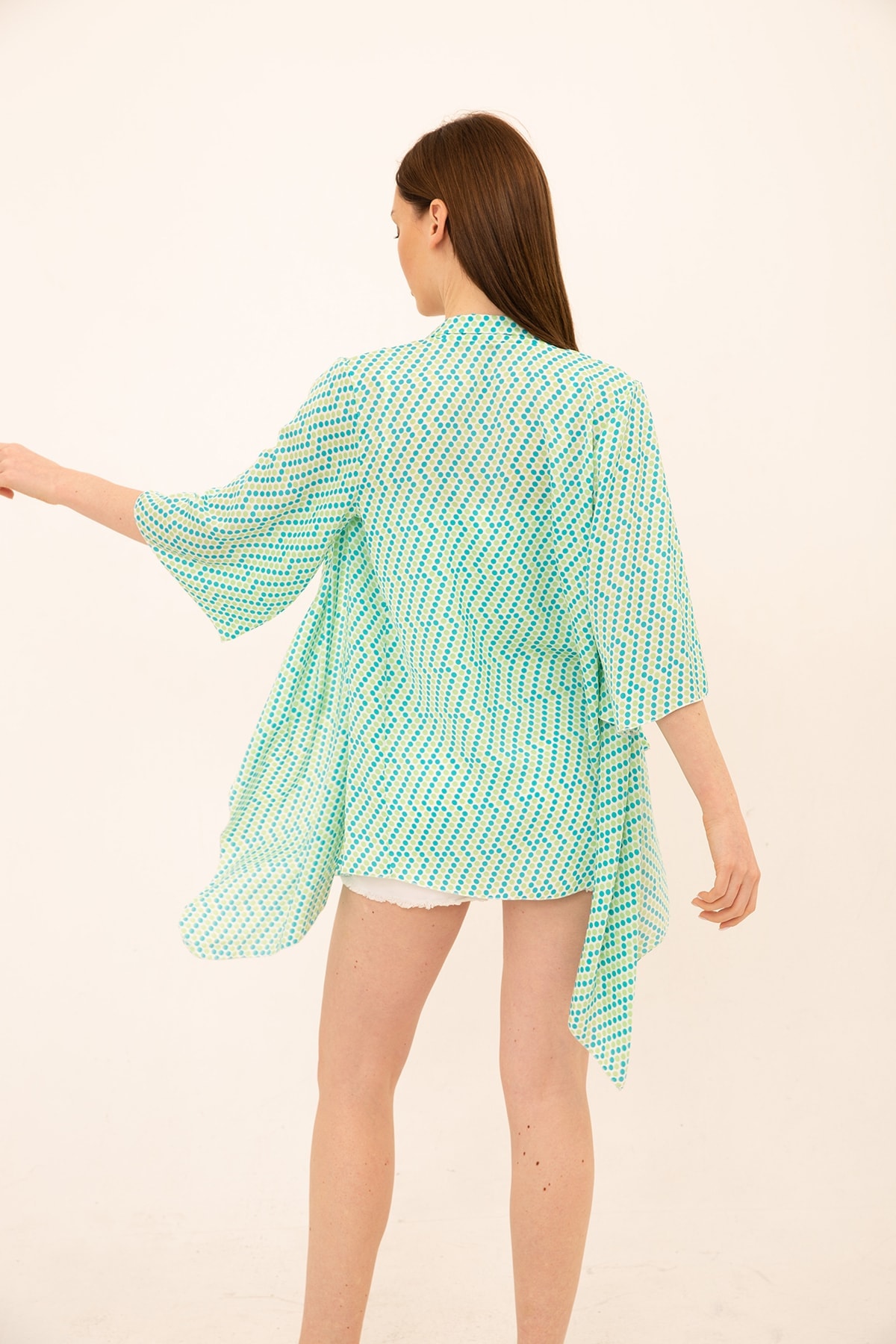 Puantiye Desenli Kimono Hırka