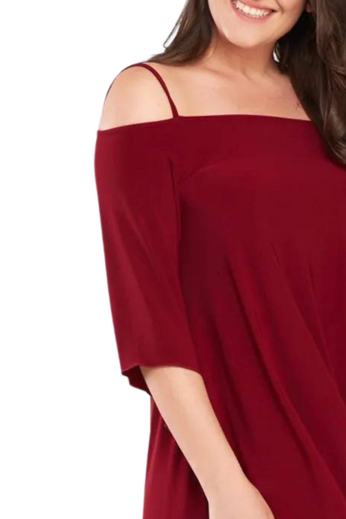Kadın Bordo Madonna Yaka Ip Askılı Elbise Gündüz&gece Şıklığı 17lb9090