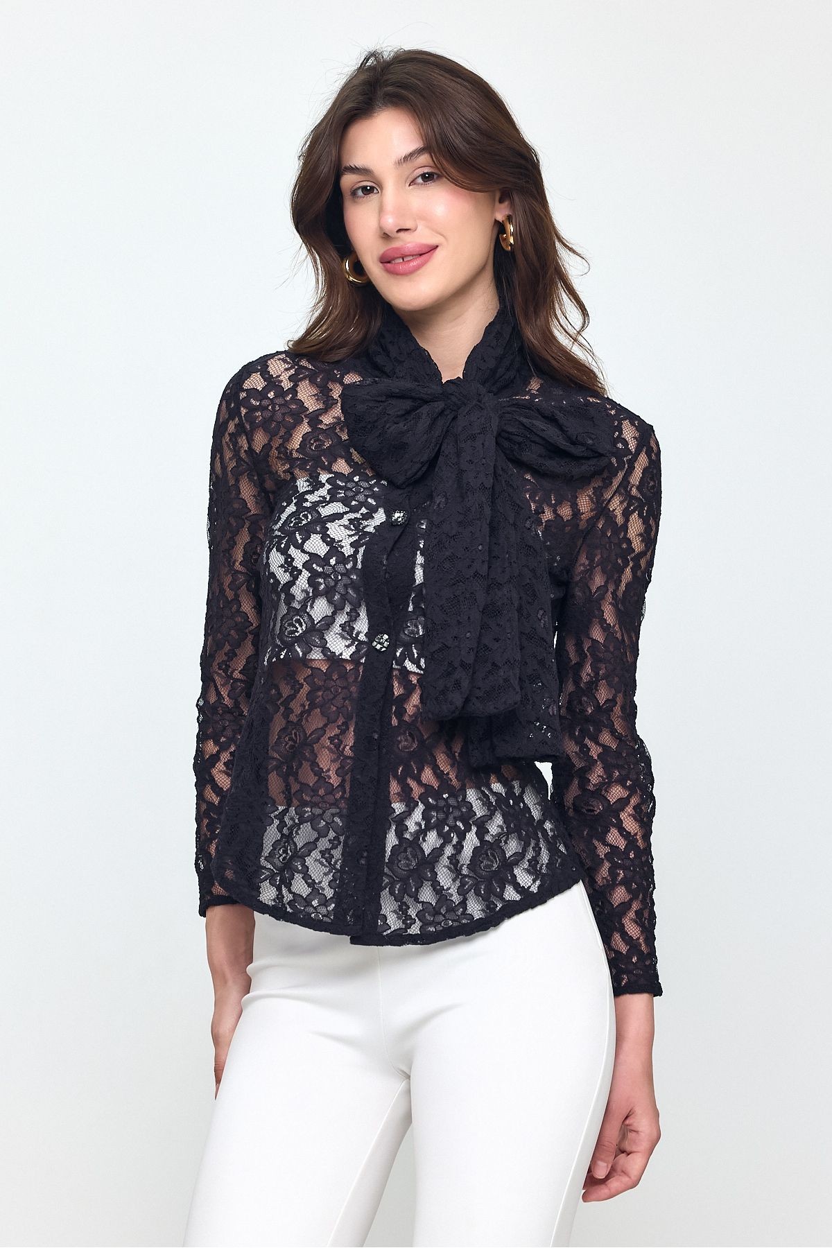 Kendinden Şal Detaylı Dantel Hırka Kimono-hırka Gündüz - Gece- Plaj Şıklığı 25L8016