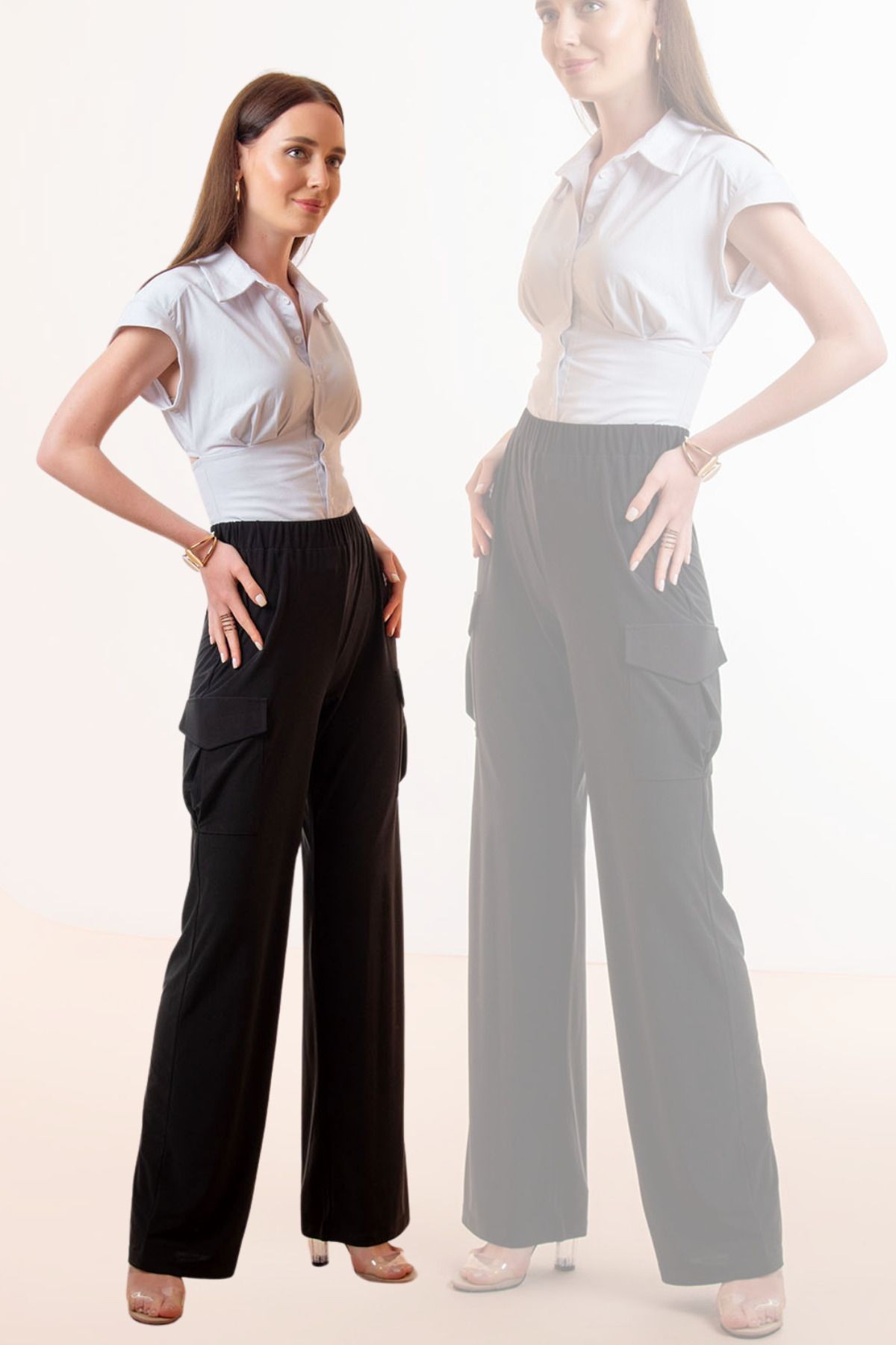 Beli Lastikli Bol Paça Kargo Pantolon