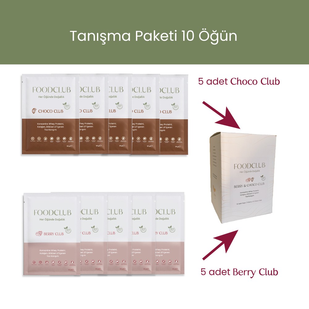 Berry Club + Choco Club Tanışma Paketi Kakaolu ve Orman Meyveli Öğün Tozu