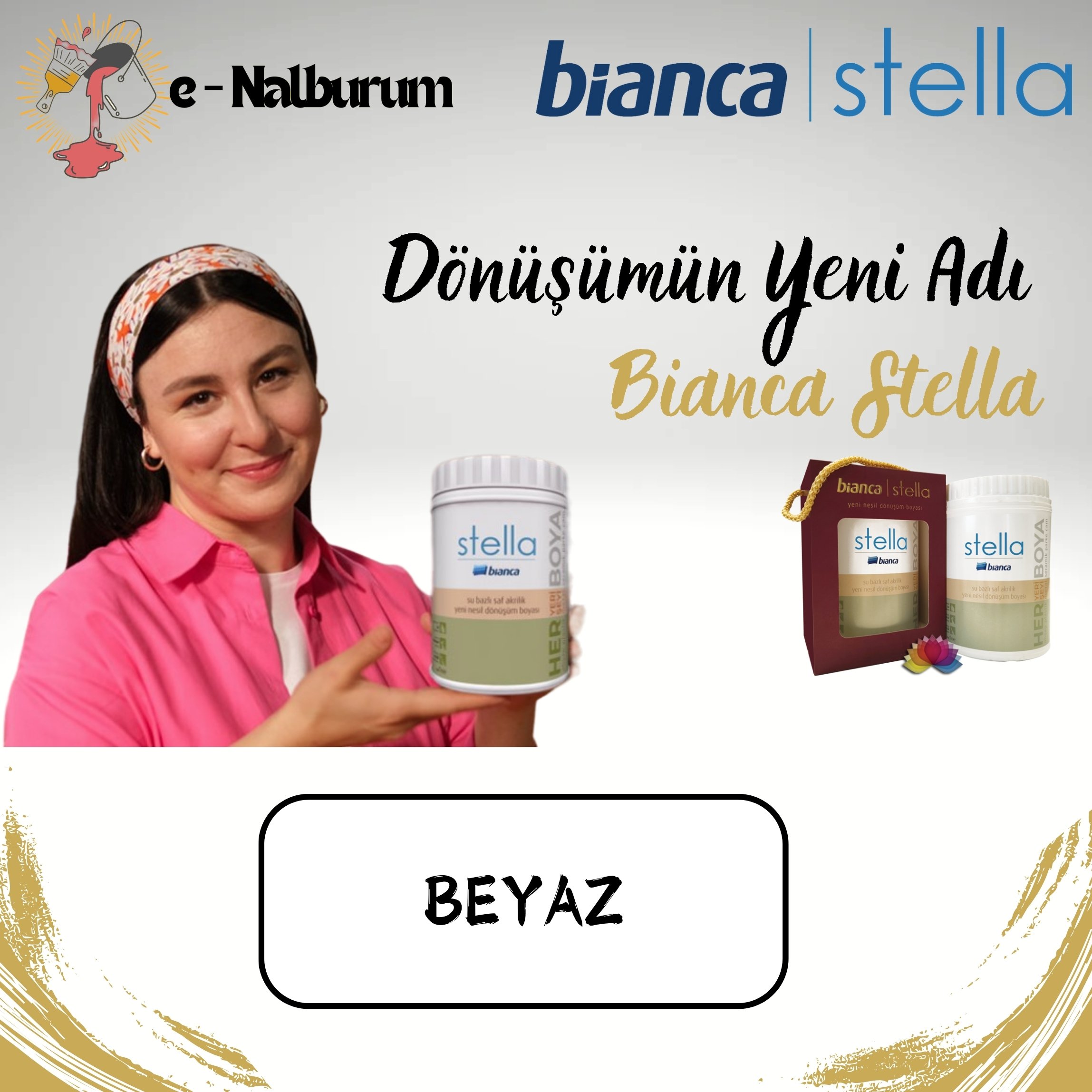 Bianca Stella Saf Akrilik Yeni Nesil Dönüşüm Boyası 0.5Lt-BEYAZ