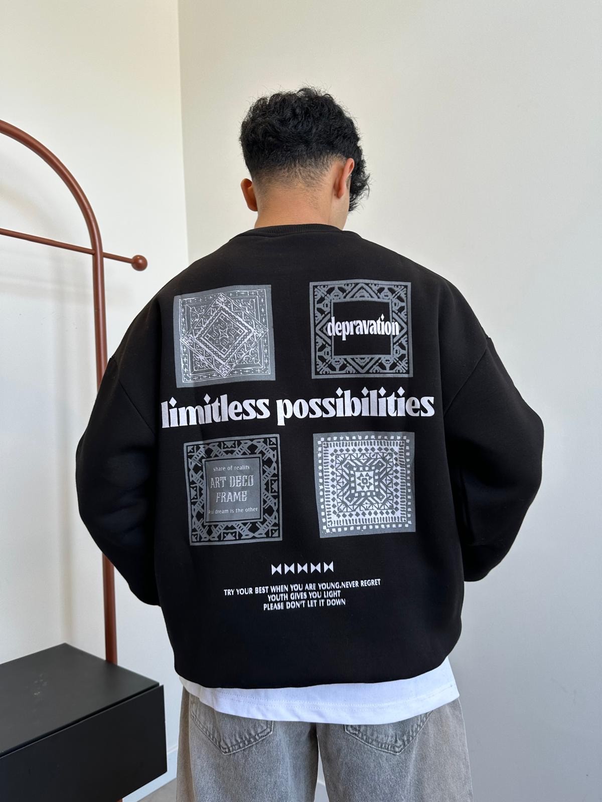 Limitless Back Print Black Sweatshirt