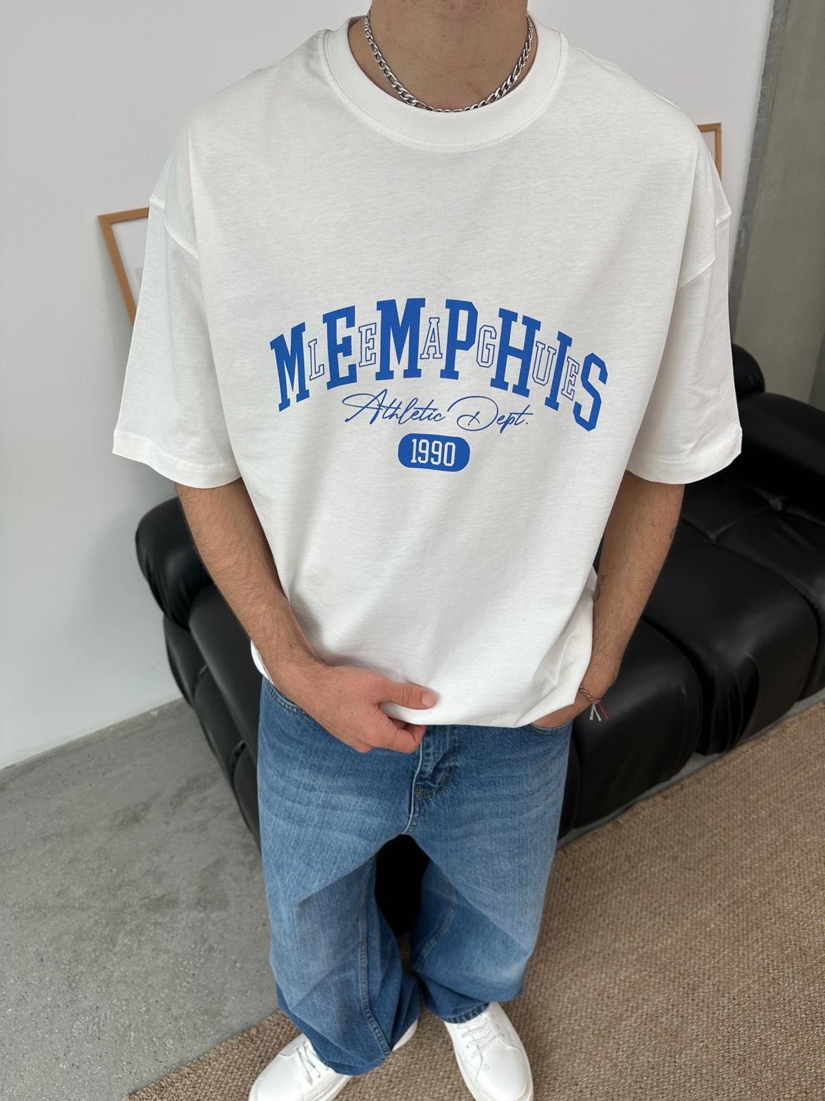 Memphis 1990 Beyaz Oversize T-Shirt 