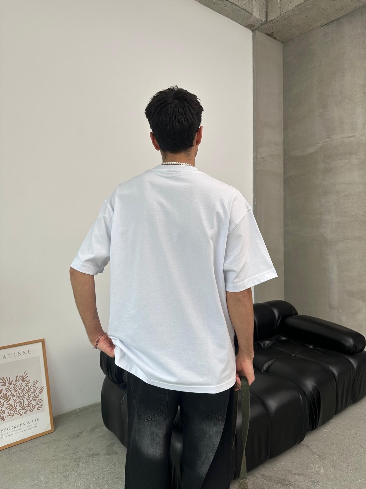 Saercow Baskılı Beyaz T-Shirt