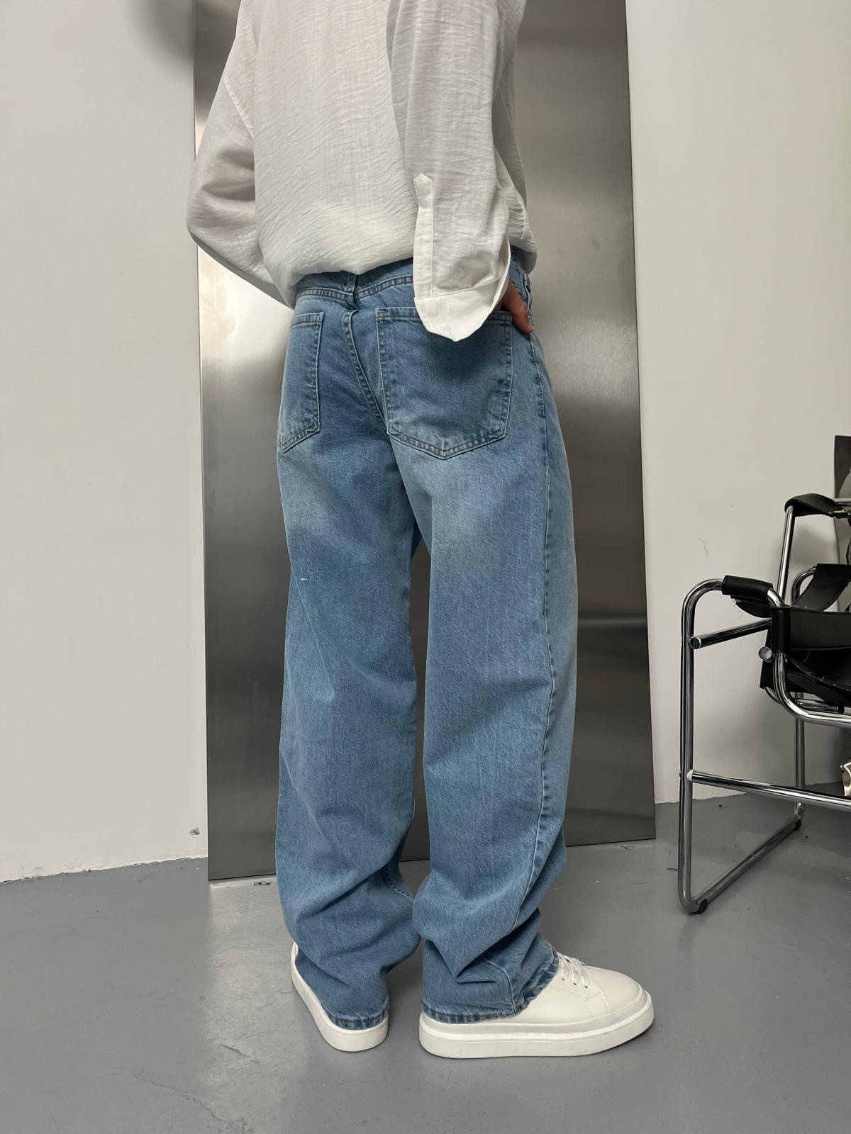 Soft Blue Skate Fit Baggy Pantolon Alx