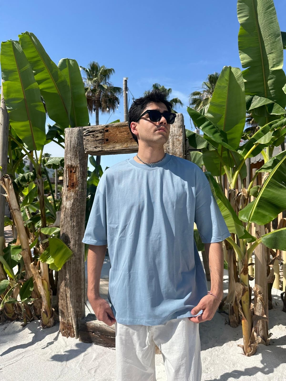Summer Blue Sand Vibes Basic T-Shirt