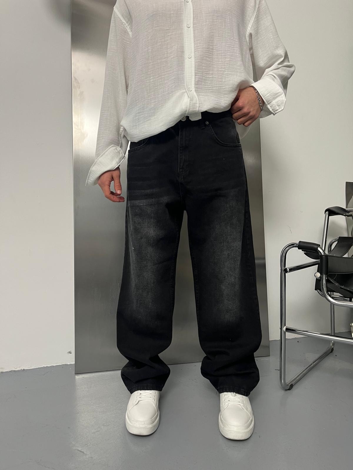 Washed Black Tint Baggy Pantolon Alx