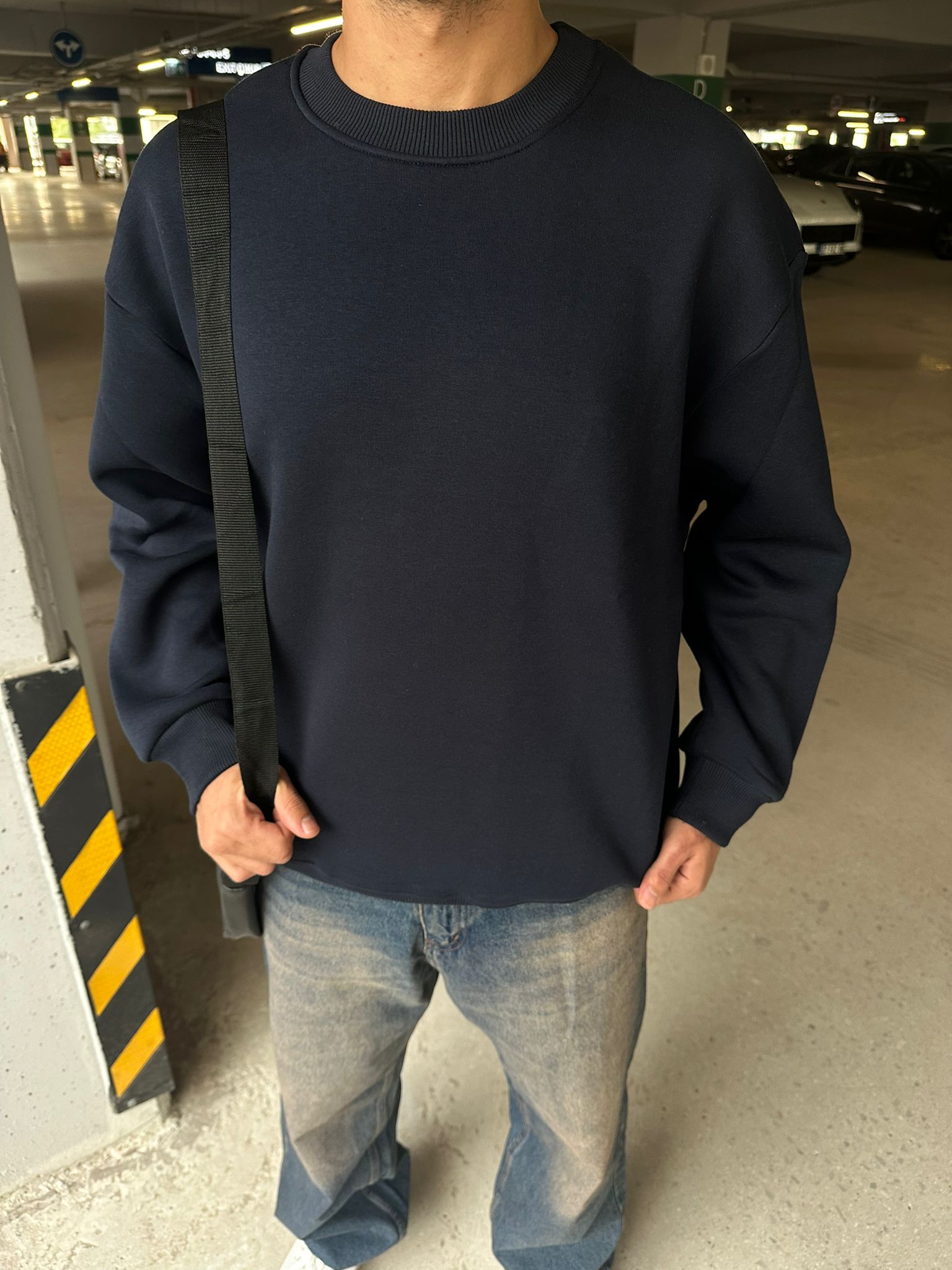 Basıc Oversize Sweatshirt - lacivert