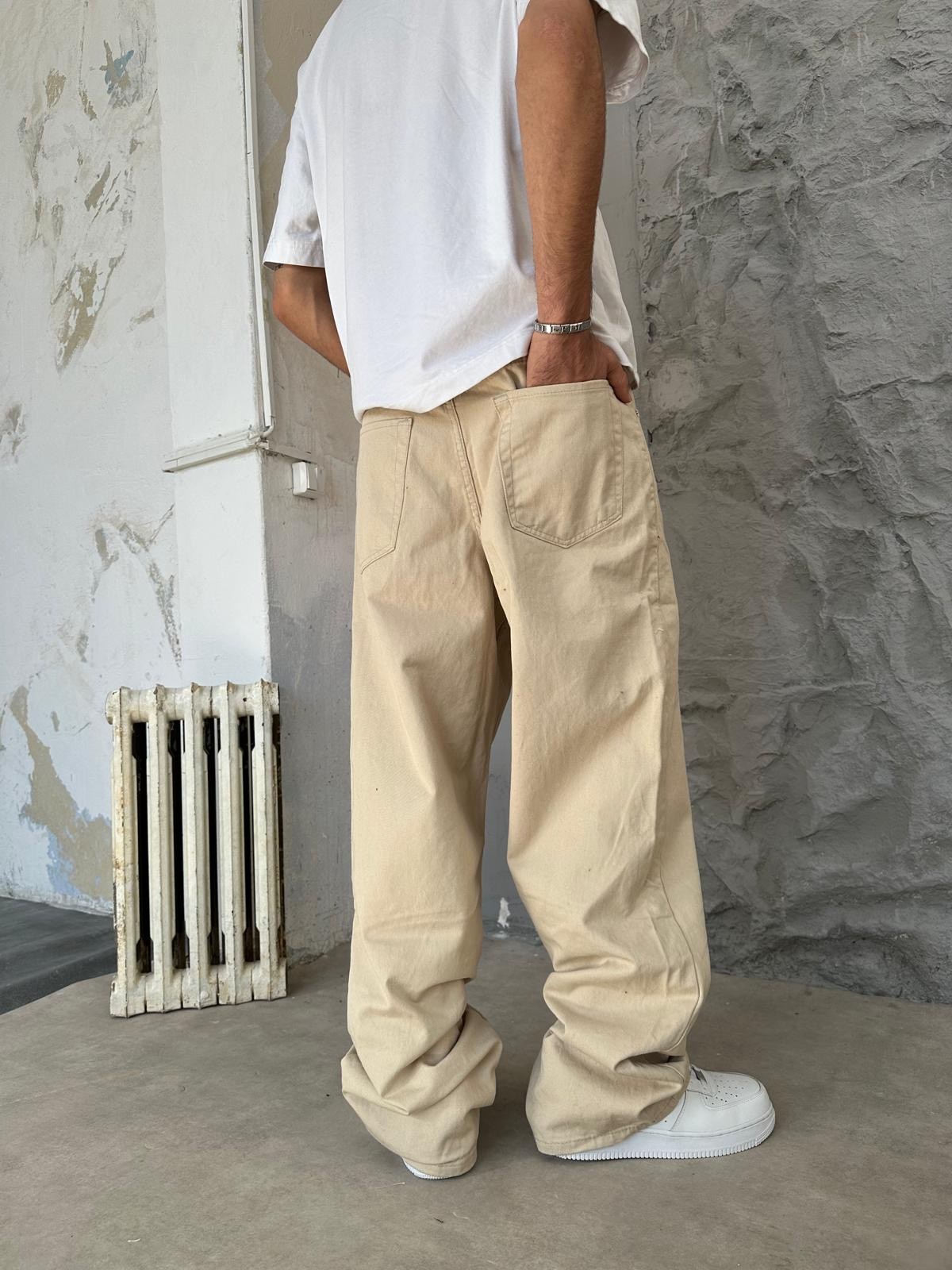Old Money Gabardin Bej Kumaş Pantalon