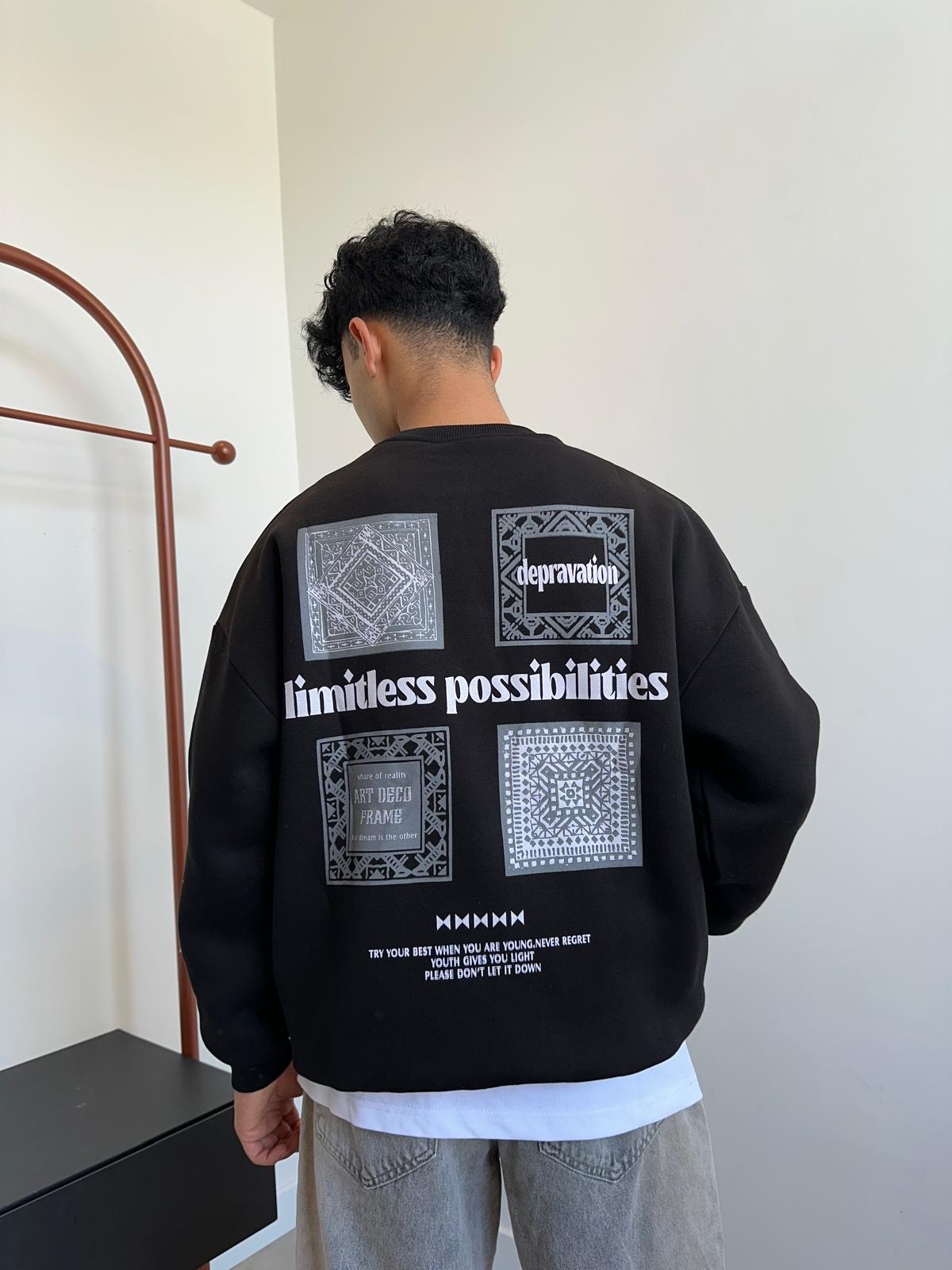 Limitless Back Print Black Sweatshirt