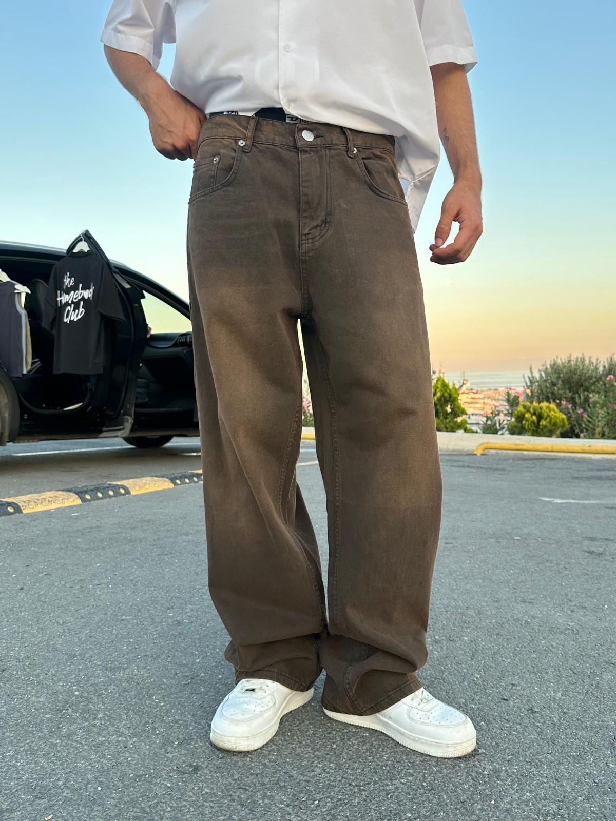Sand Brown Baggy Pantolon
