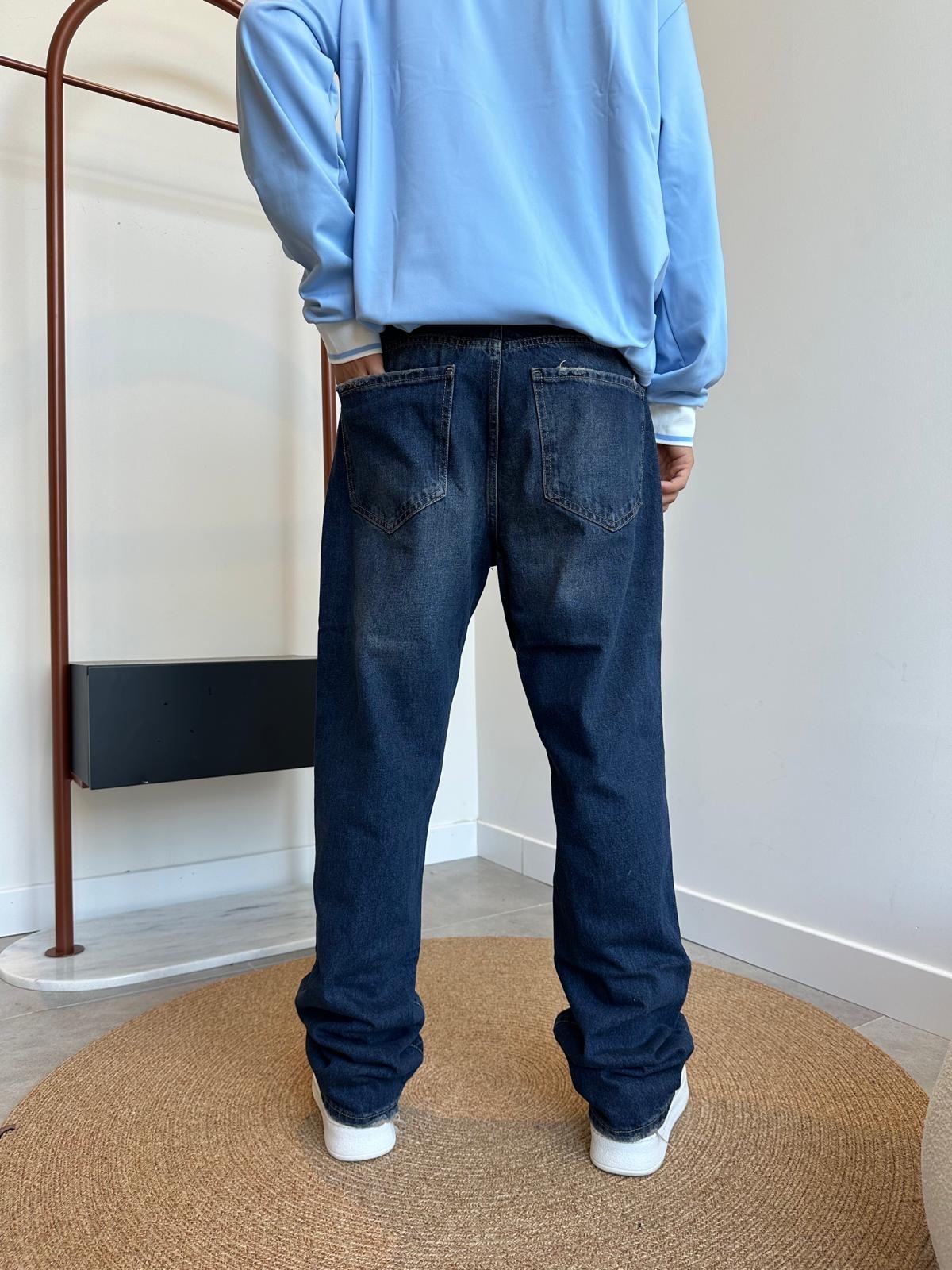 Grj Style Washed Navy Baggy Jean