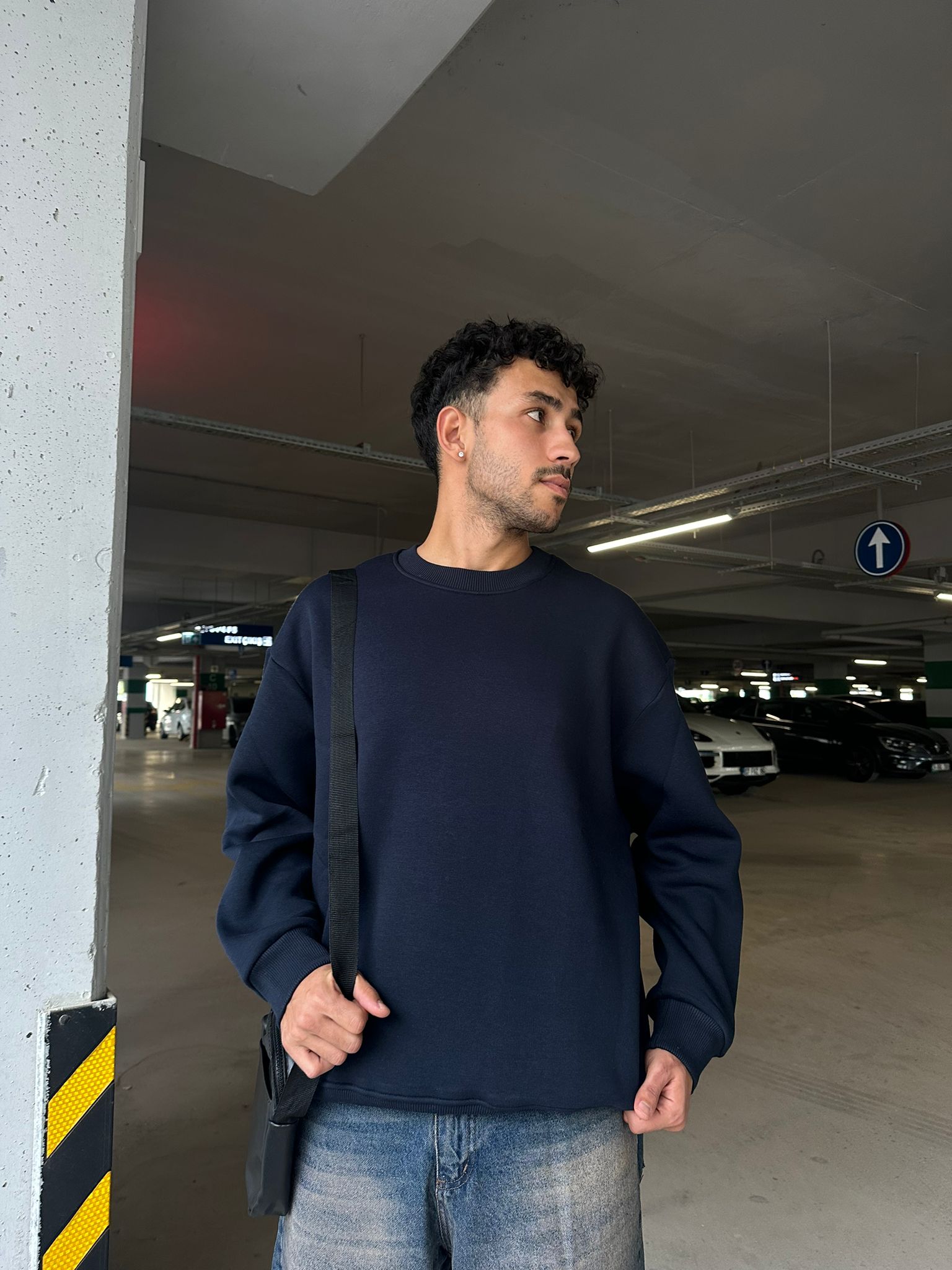 Basıc Oversize Sweatshirt - lacivert