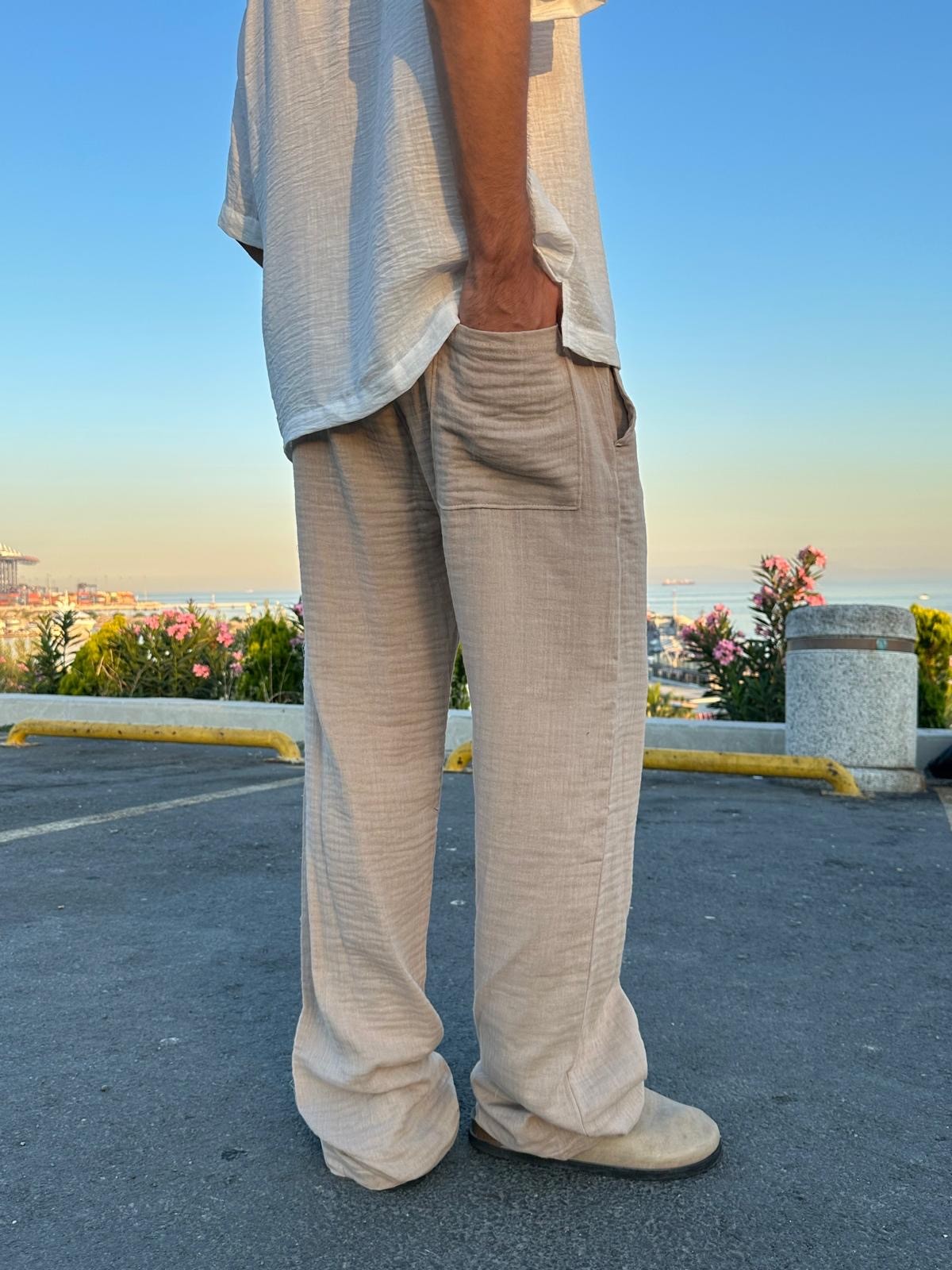 Summer Vibe Çöl Beji Dökümlü Fresh Pantolon