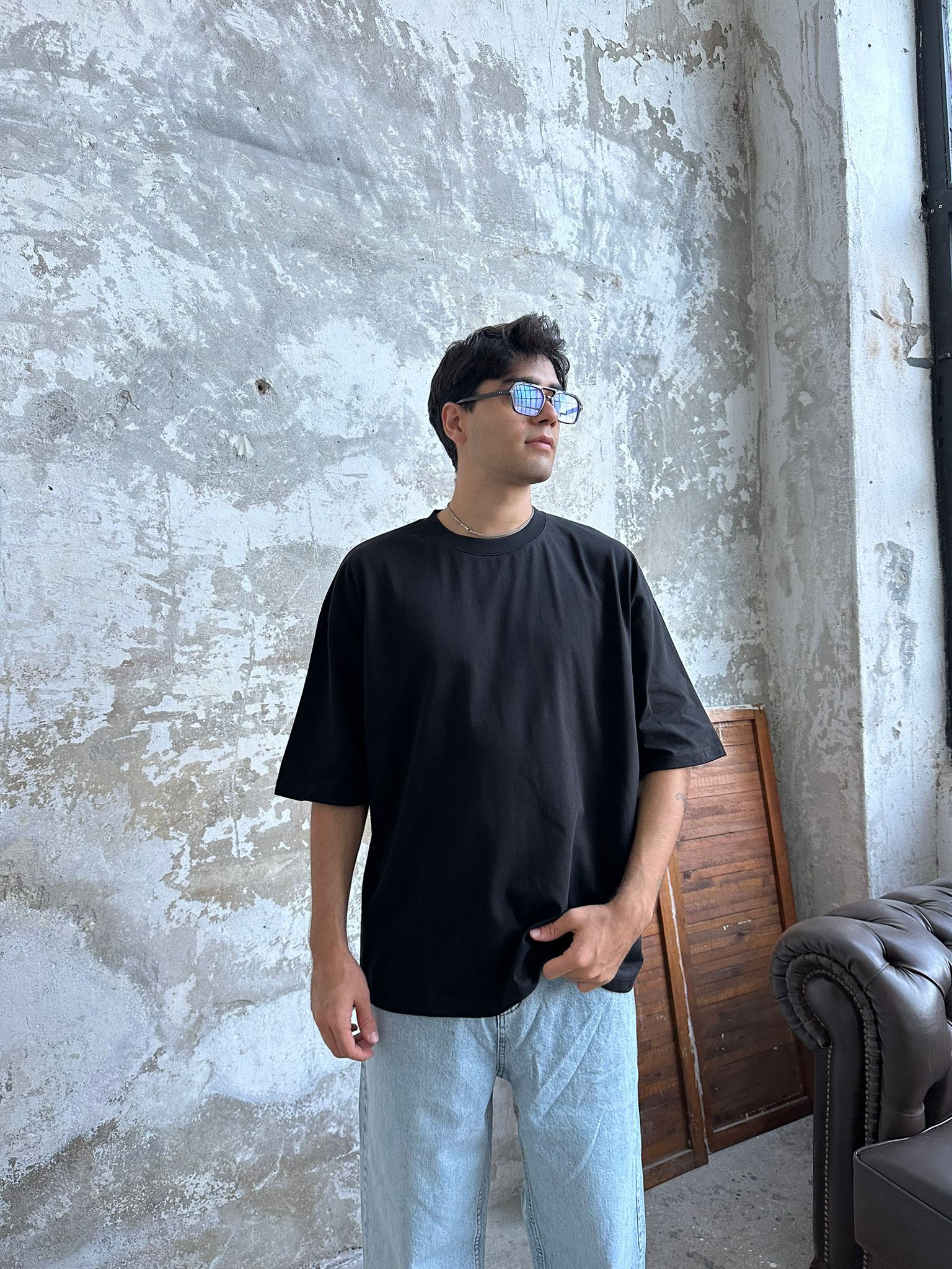 Znc Basıc Oversize T-Shirt - Siyah