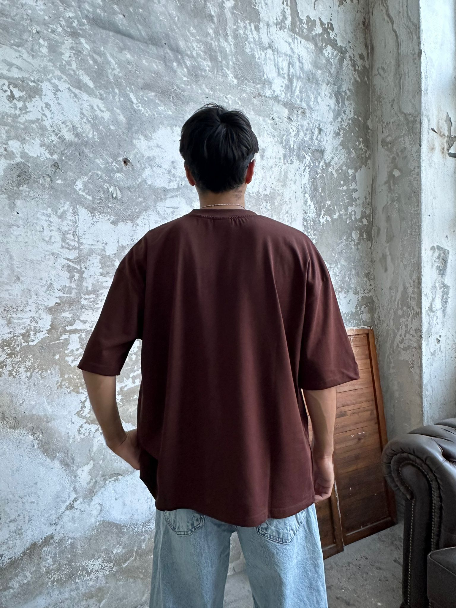 Znc Basıc Oversize T-Shirt - Kahve