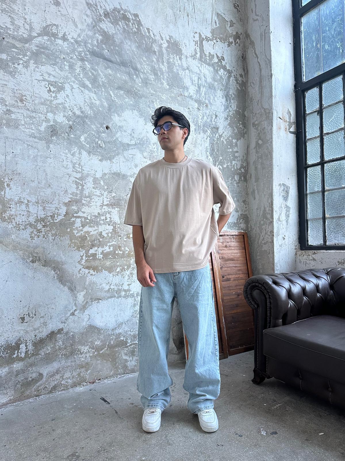 Znc Basıc Oversize T-Shirt - Bej