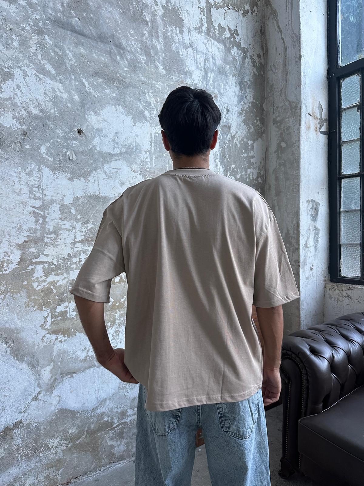 Znc Basıc Oversize T-Shirt - Bej