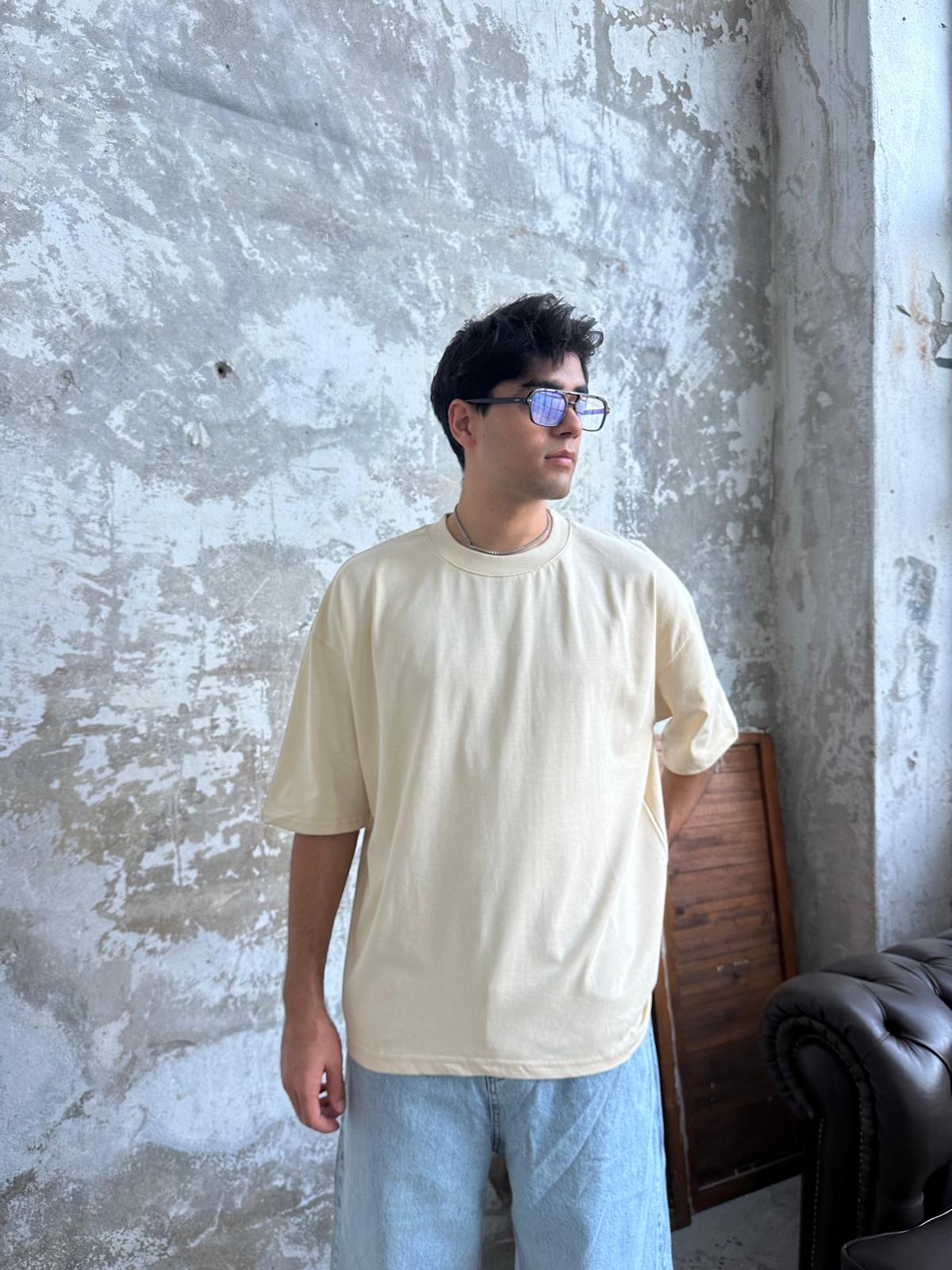 Znc Basıc Oversize T-Shirt - Krem