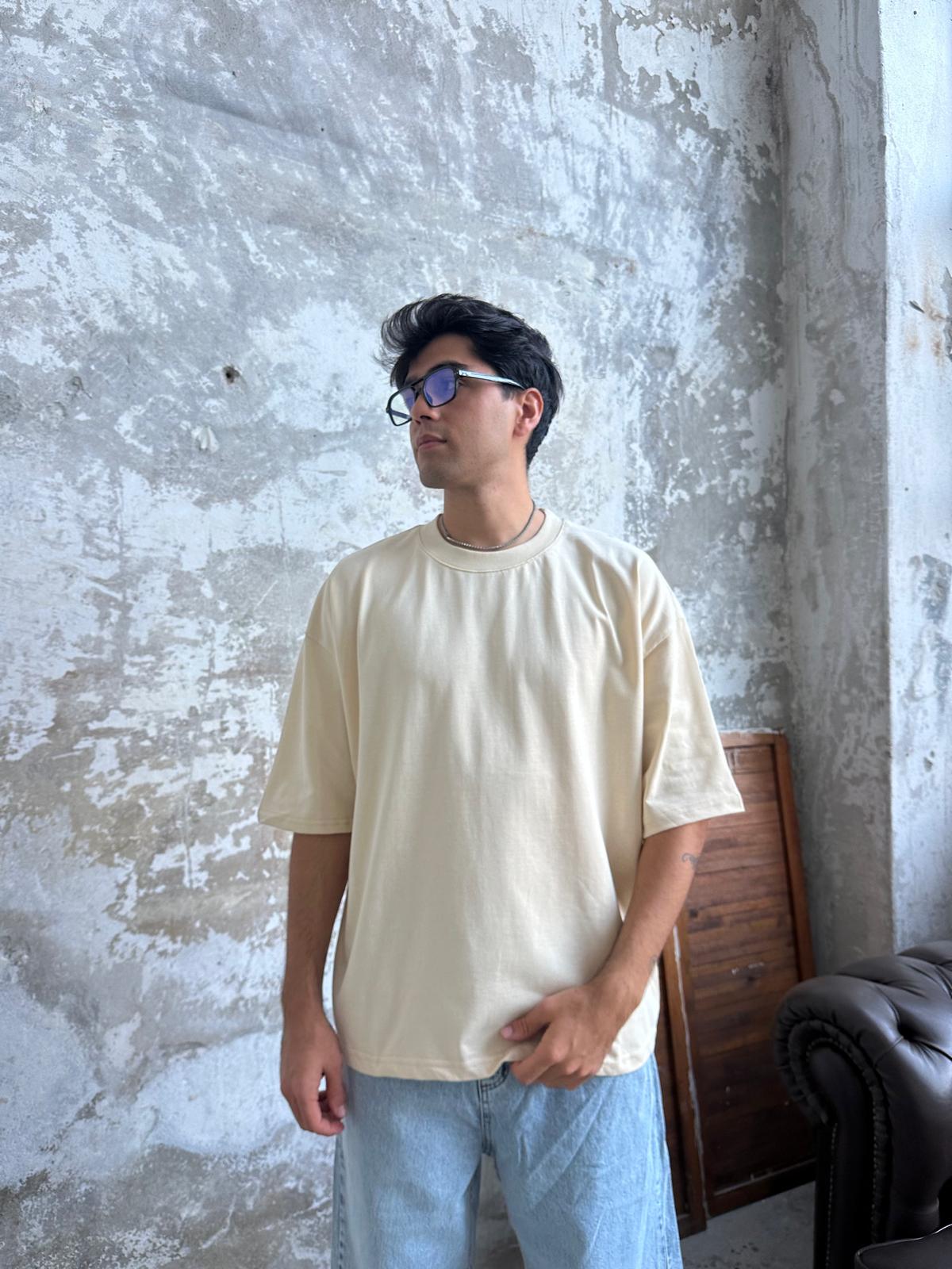 Znc Basıc Oversize T-Shirt - Krem
