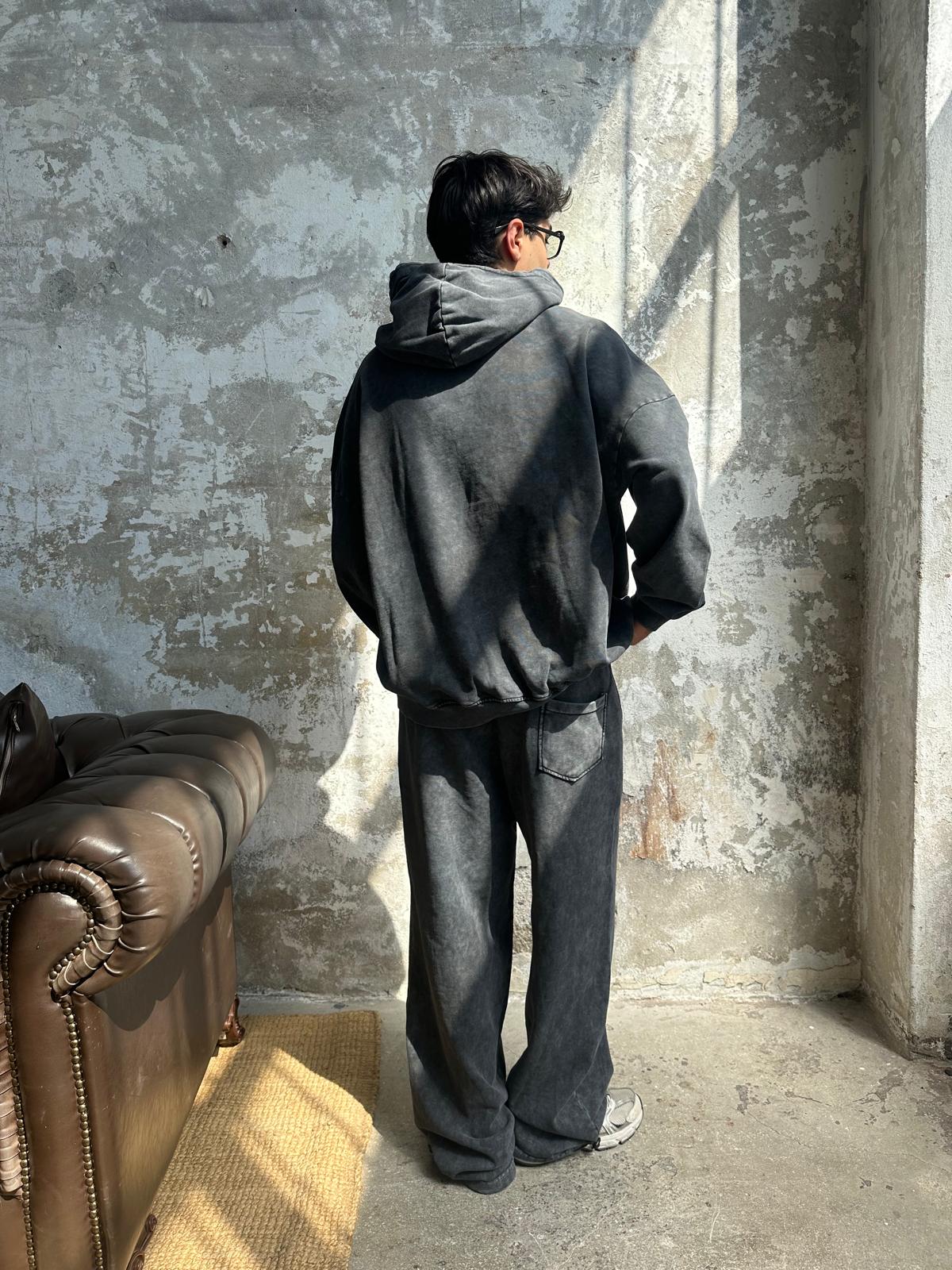 Washed Oversize Hoodie  - Antrasit