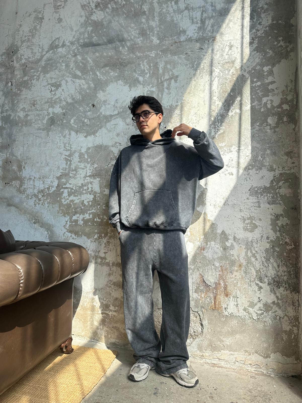 Washed Oversize Hoodie  - Antrasit