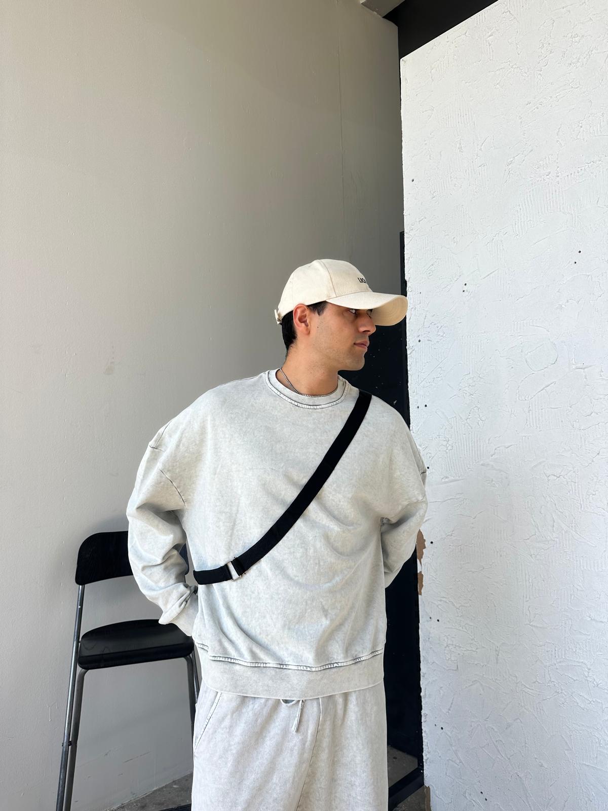Washed Oversize Sweatshirt - Gri Melanj