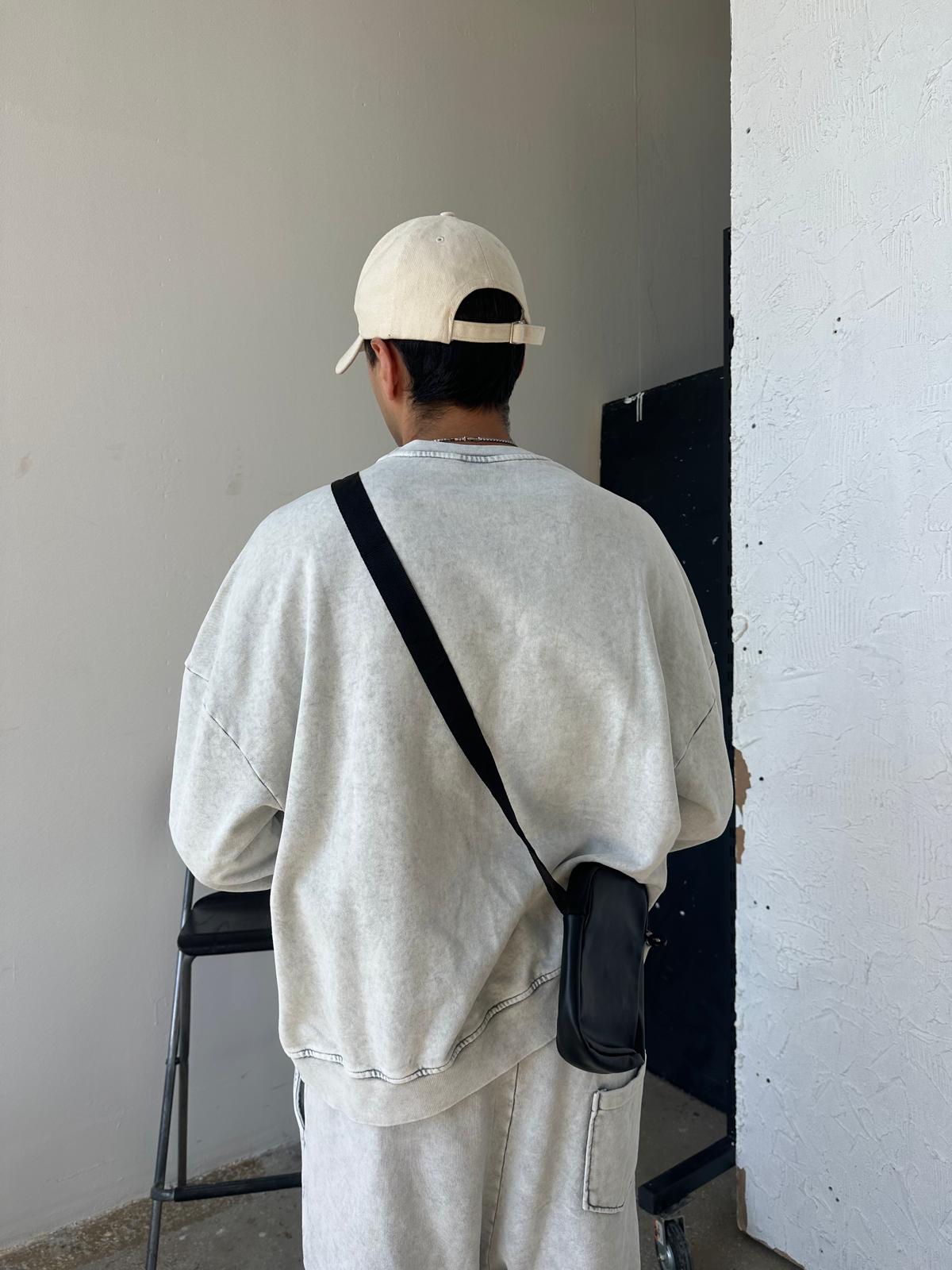 Washed Oversize Sweatshirt - Gri Melanj