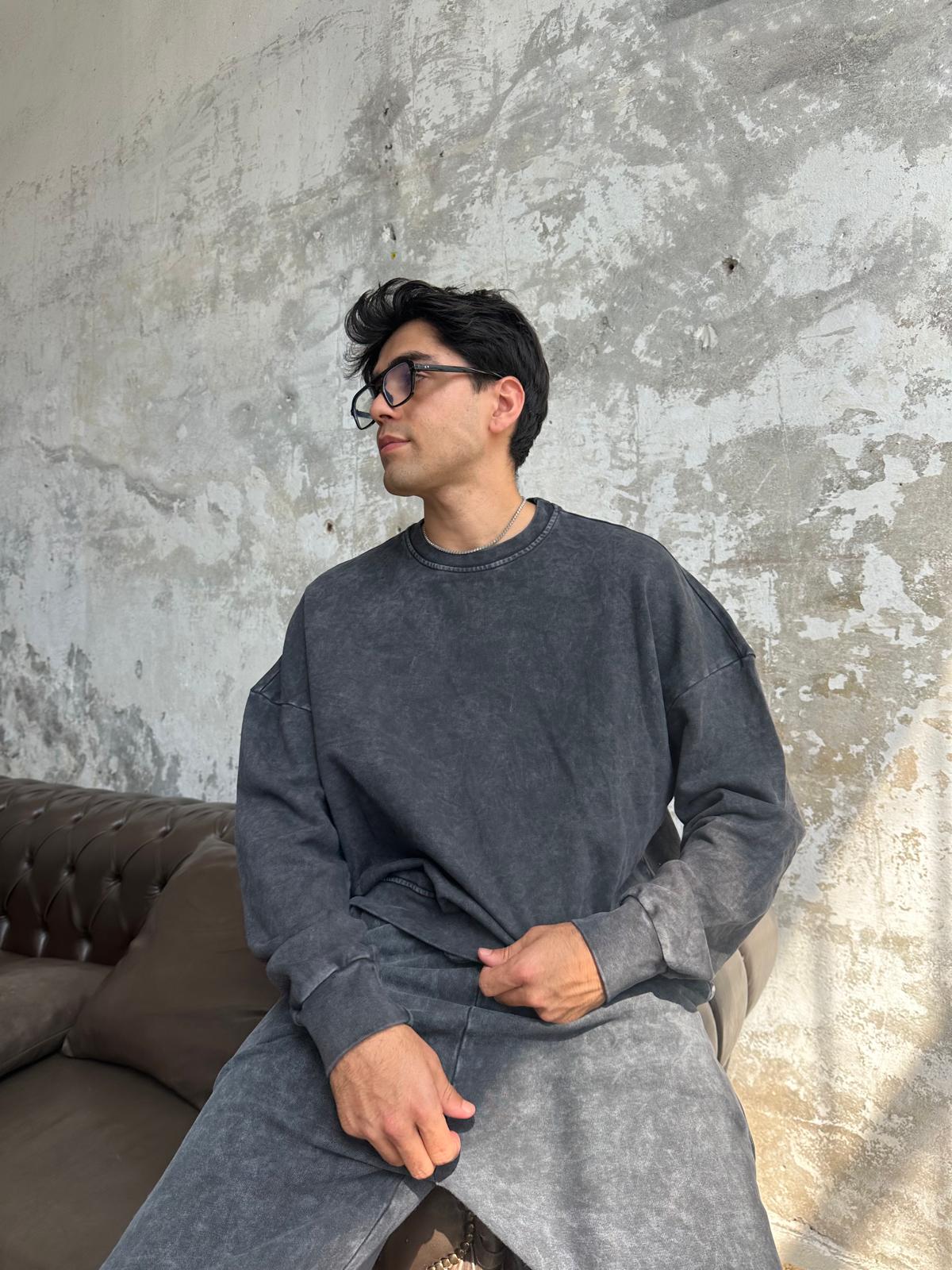 Washed Oversize Sweatshirt - Antrasit