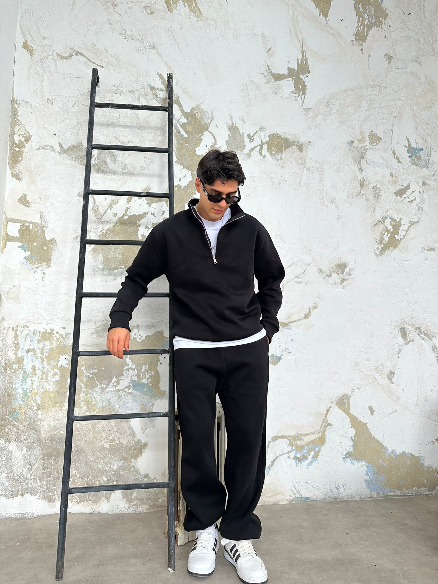 Base Eşofman Takımı Half Zip/Eşofman - Siyah