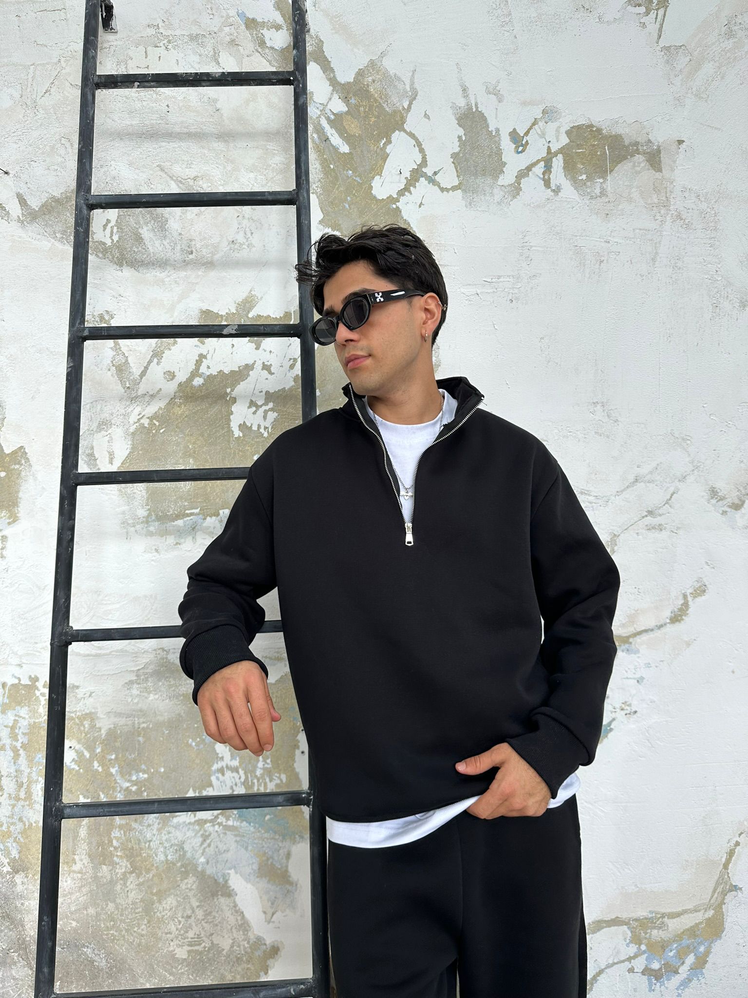 Base Eşofman Takımı Half Zip/Eşofman - Siyah