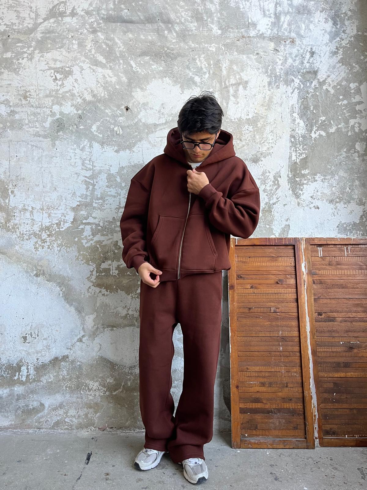 Form Eşofman Takımı Zip/Eşofman - Kahve