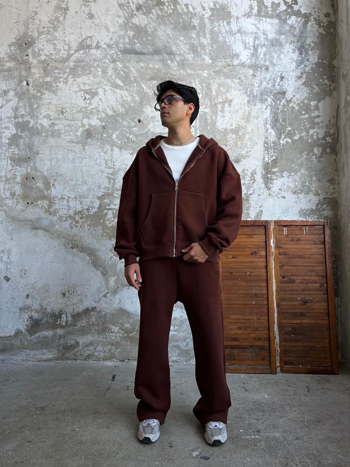 Form Eşofman Takımı Zip/Eşofman - Kahve