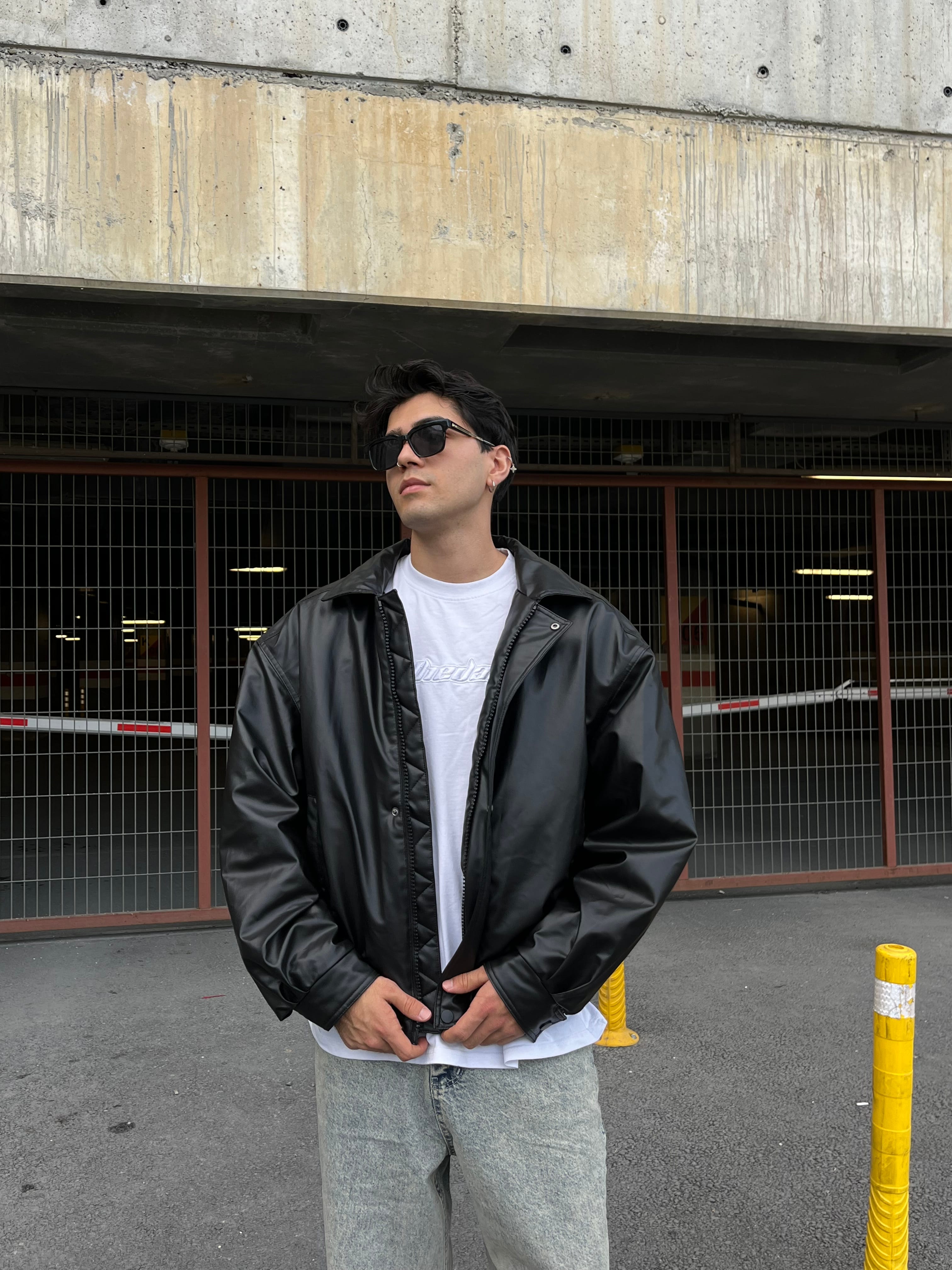 Siyah Bomber Deri Ceket