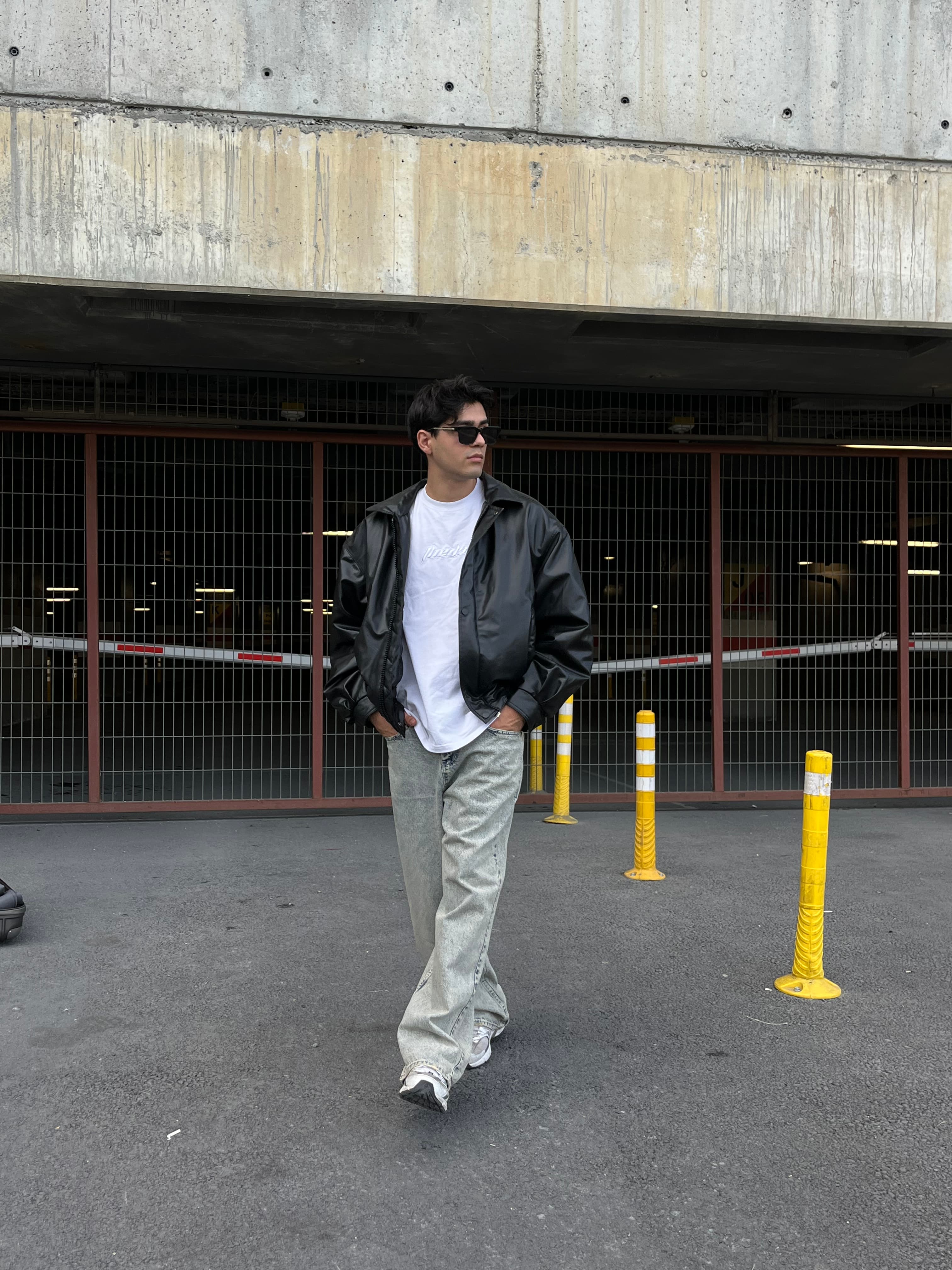 Siyah Bomber Deri Ceket