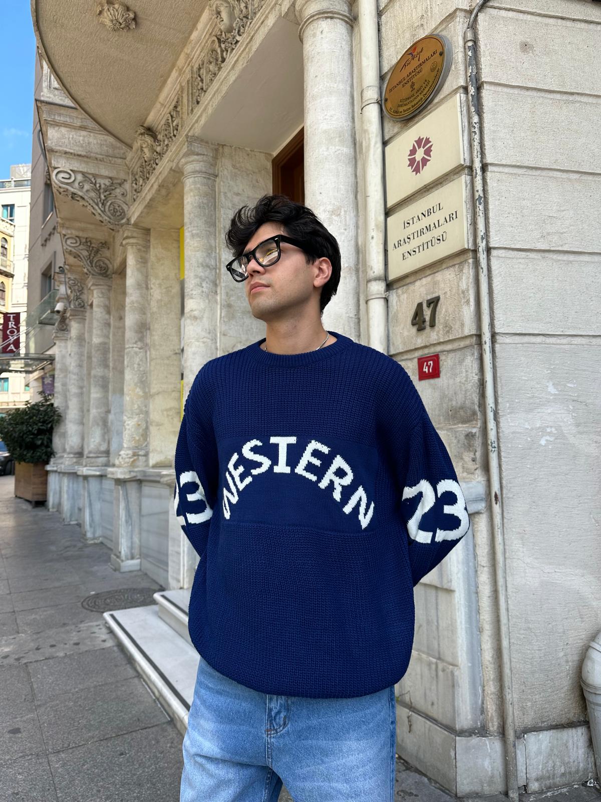 Western 23 Oversize Triko - Lacivert